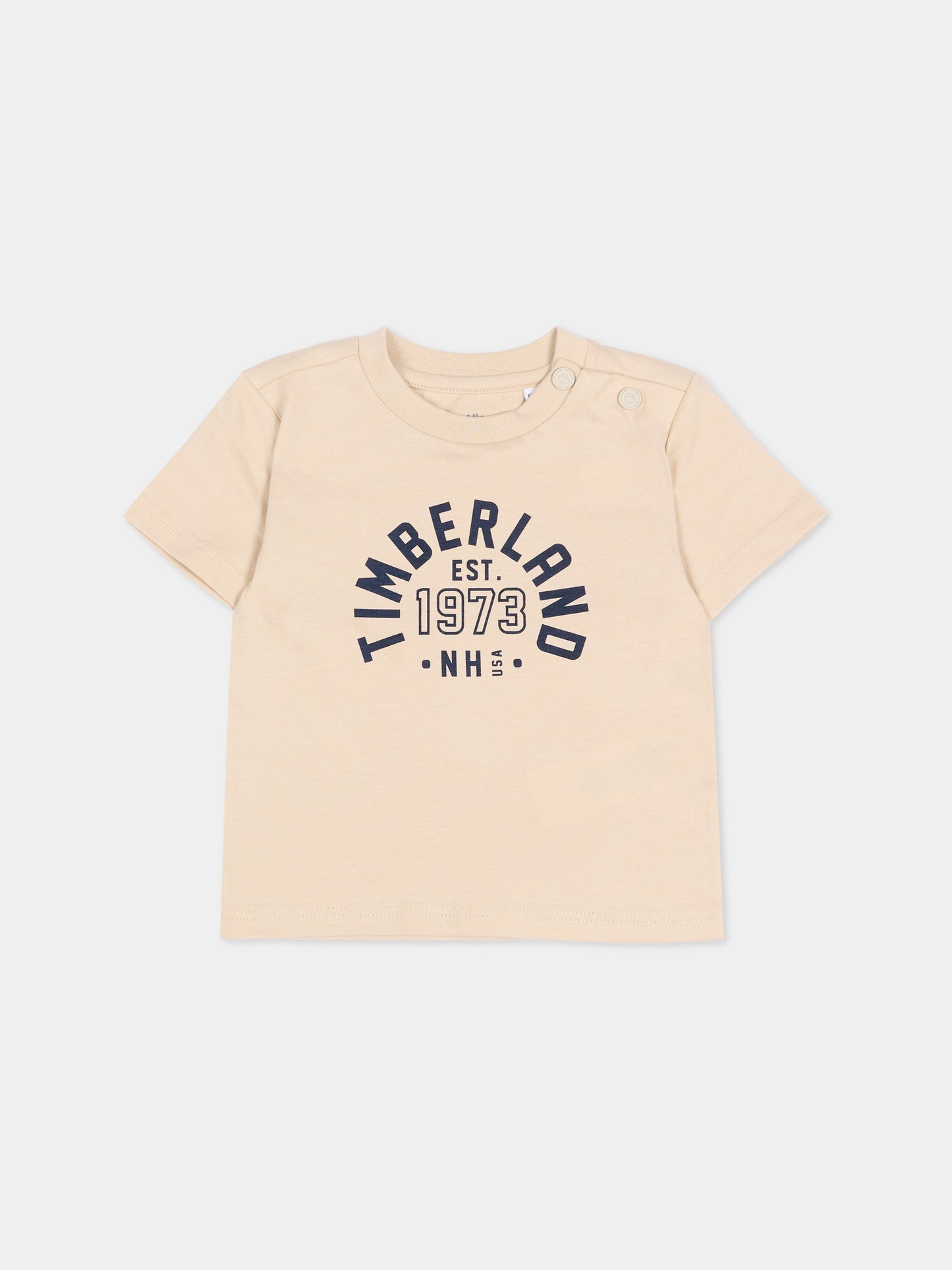 T-Shirt multicolor per neonato con logo,Timberland,T60856 805