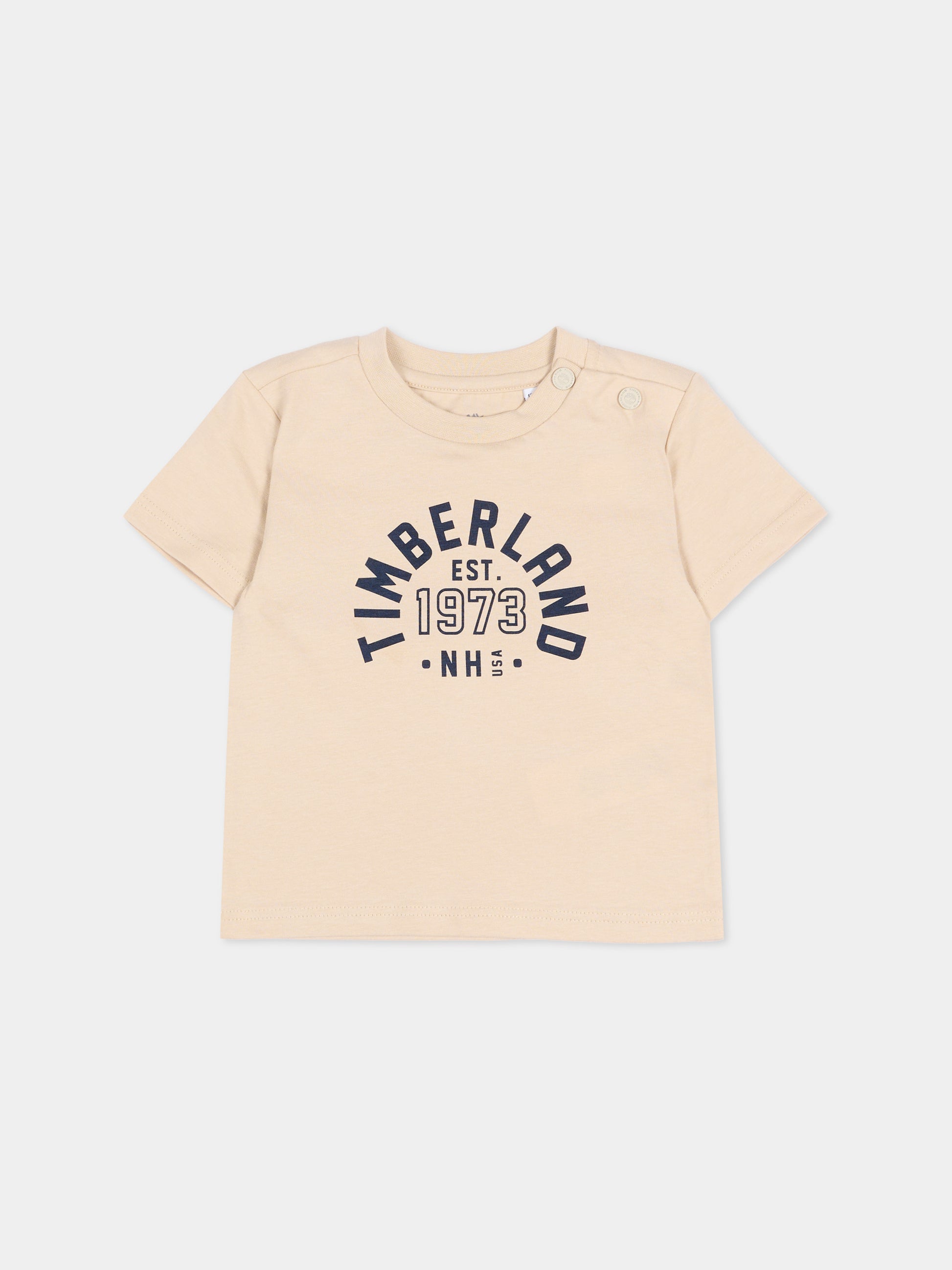 T-Shirt multicolor per neonato con logo,Timberland,T60856 805