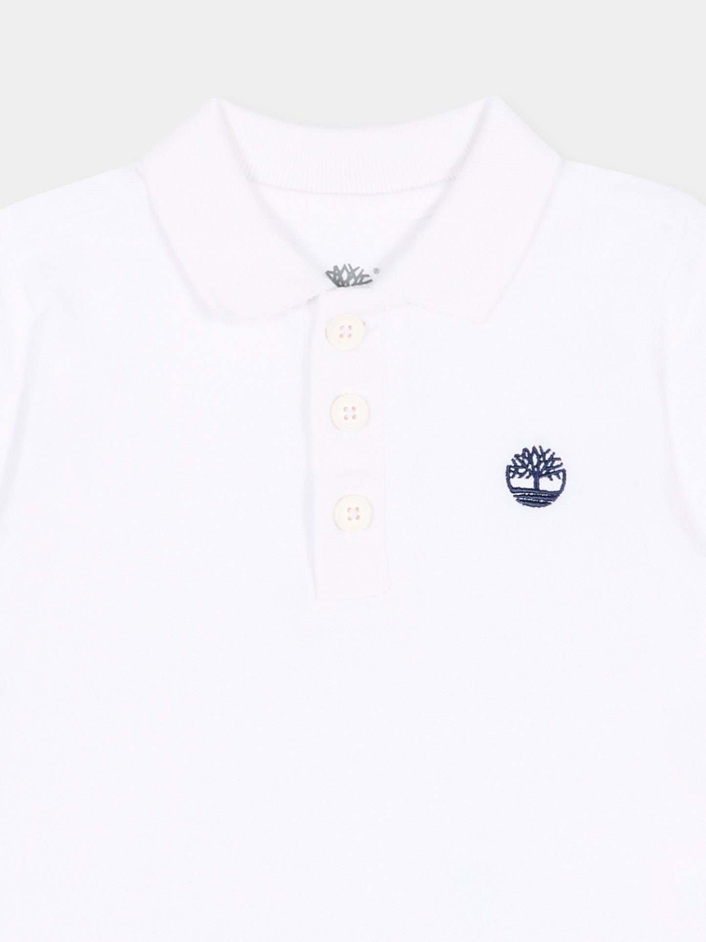 Polo bianca per neonato con logo,Timberland,T60875 10P