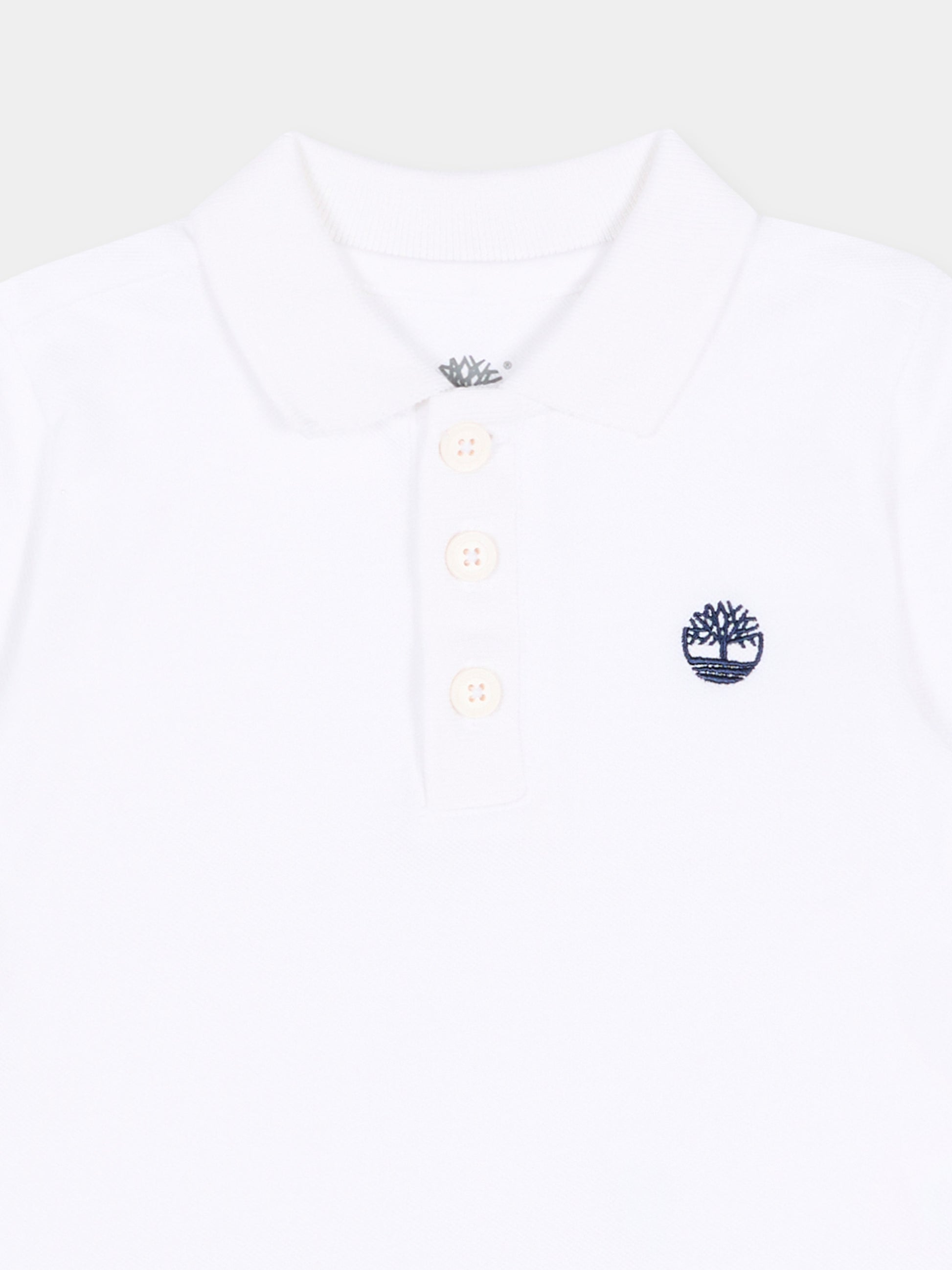 Polo bianca per neonato con logo,Timberland,T60875 10P