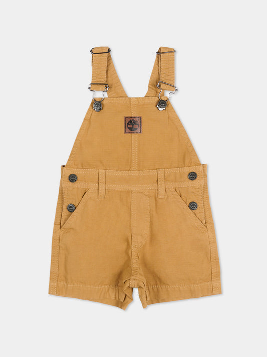 Salopette beige per neonato con logo,Timberland,T60877 230