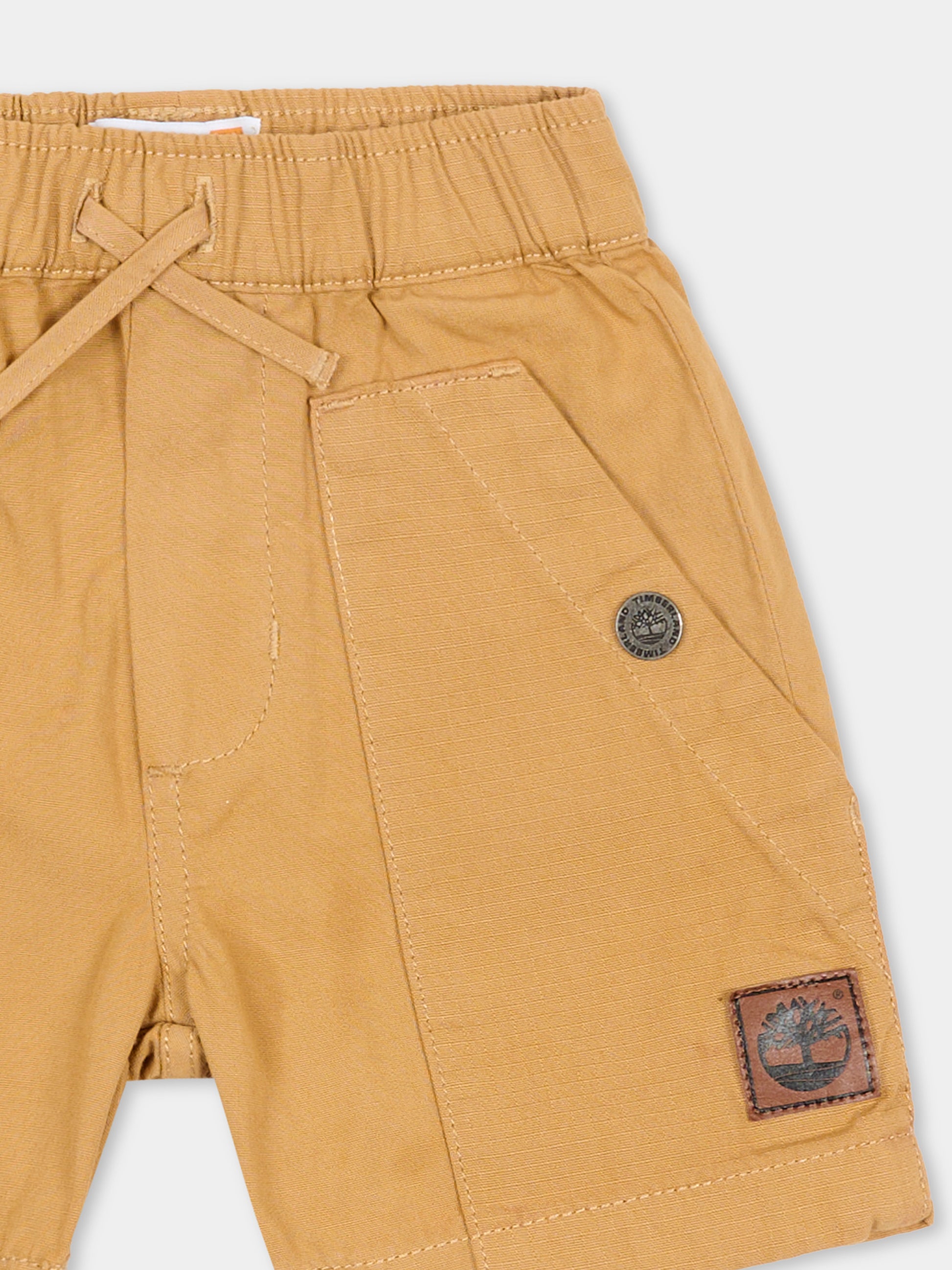 Shorts beige per neonato con logo,Timberland,T60882 230