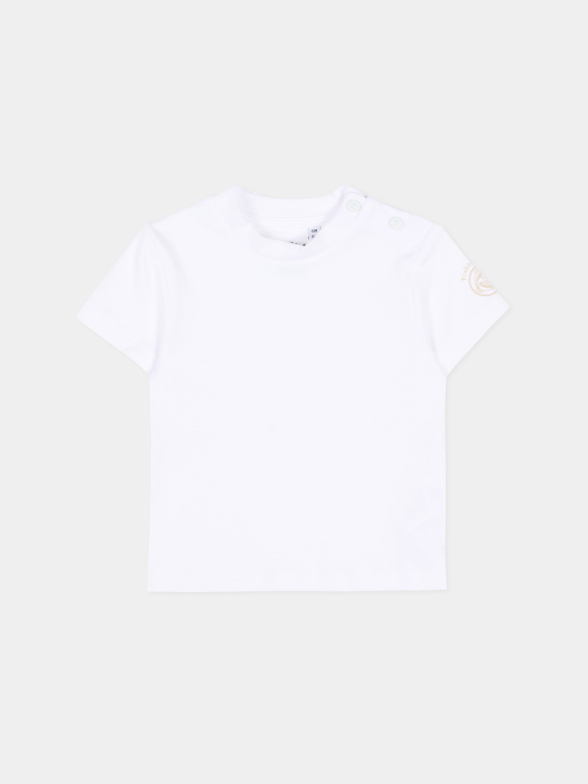 Salopette beige per neonato a righe,Timberland,T60883 N52