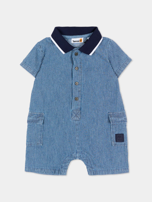 Pagliaccetto blu per neonato a righe,Timberland,T60891 V21
