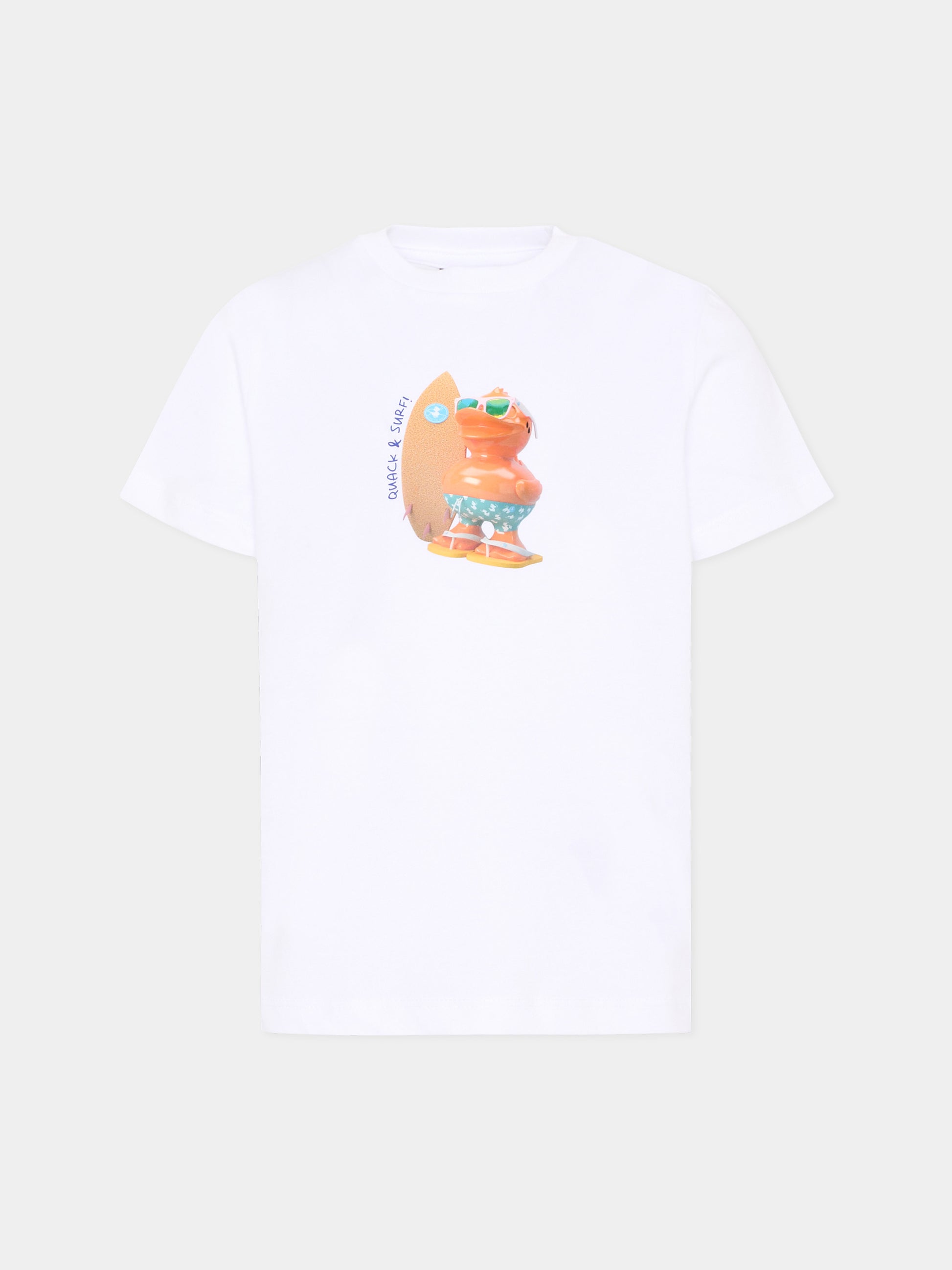 T-shirt bianca per bambino con stampa,Save The Duck Kids,JT2787X BESY22 00000