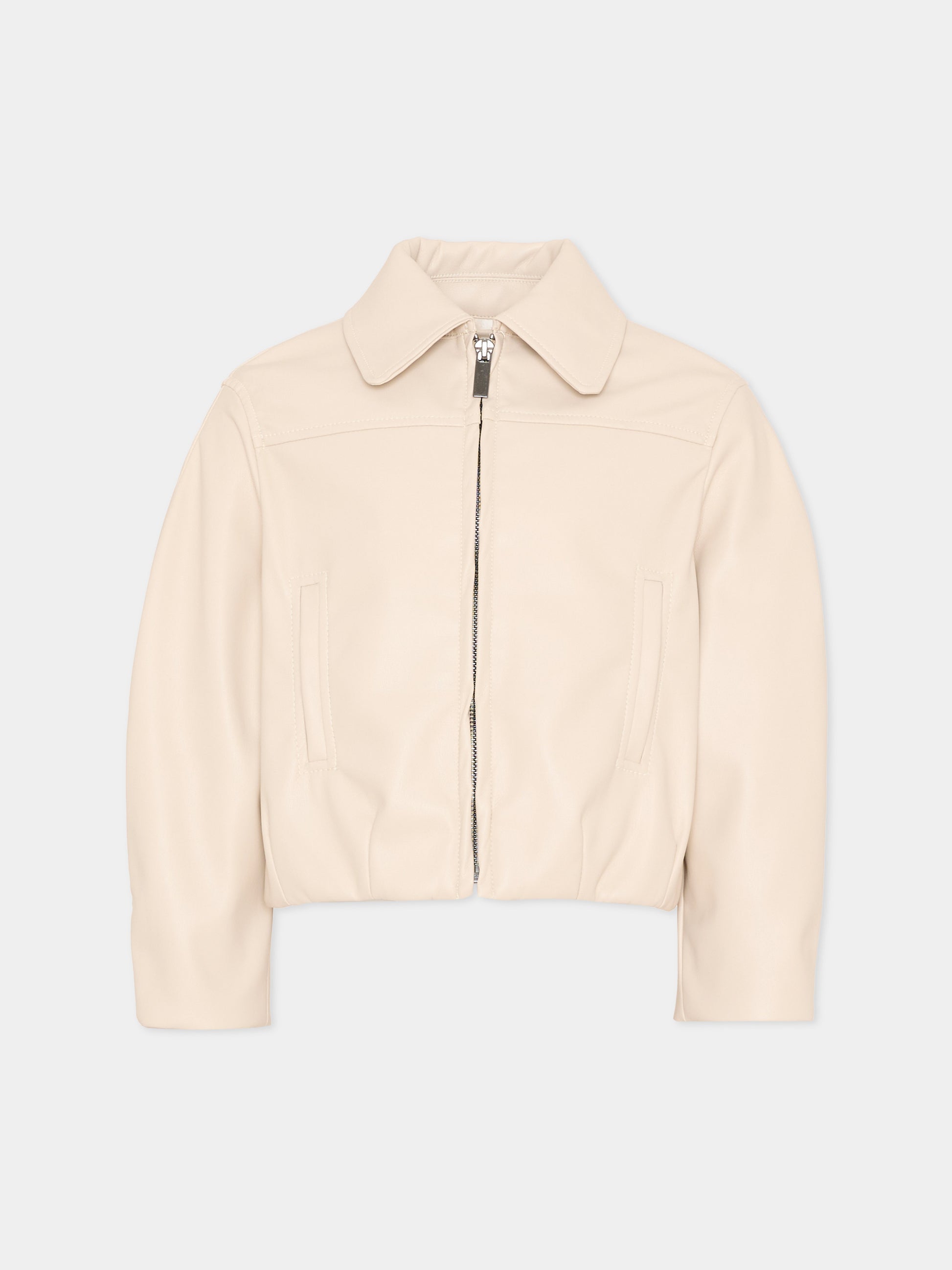 Giubbotto beige per bambina con logo,Philosophy,I1G101 - 7405 - 0002