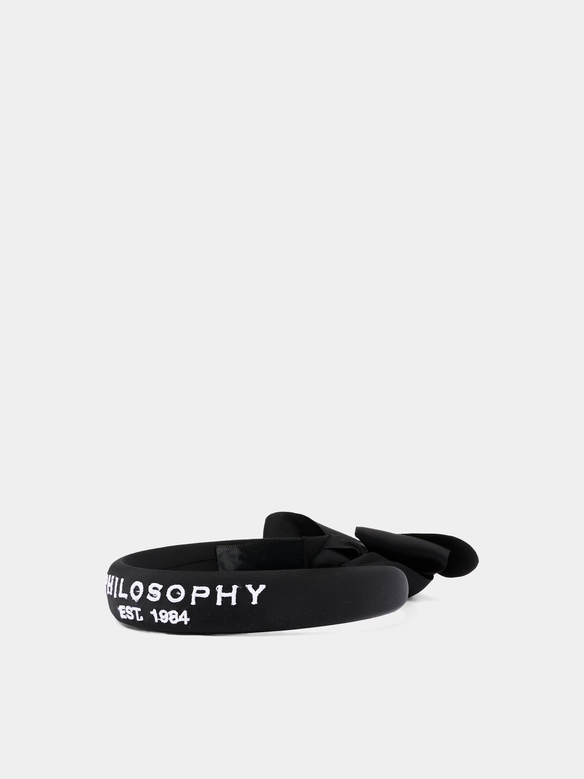 Cerchietto nero per bambina con logo,Philosophy,I9G008 - 7780 - 0050