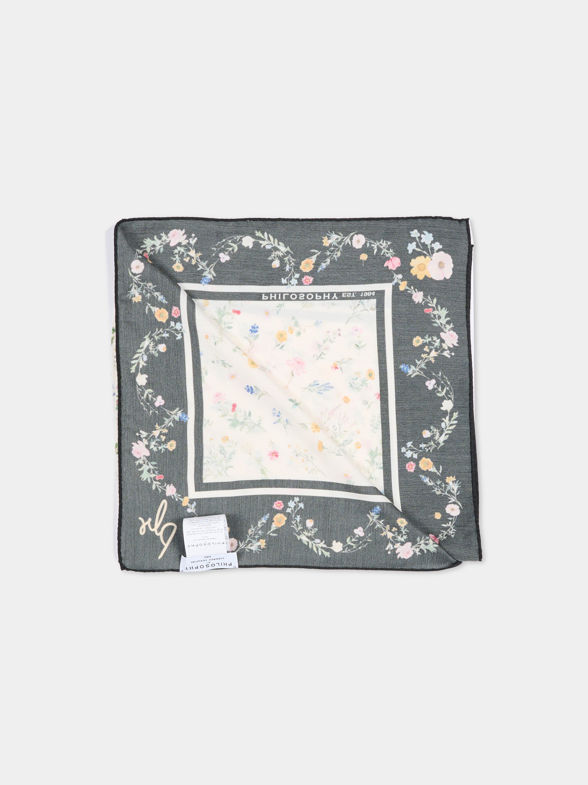 Foulard multicolor per bambina con fiori,Philosophy,I9G003 - 7758 - 0084
