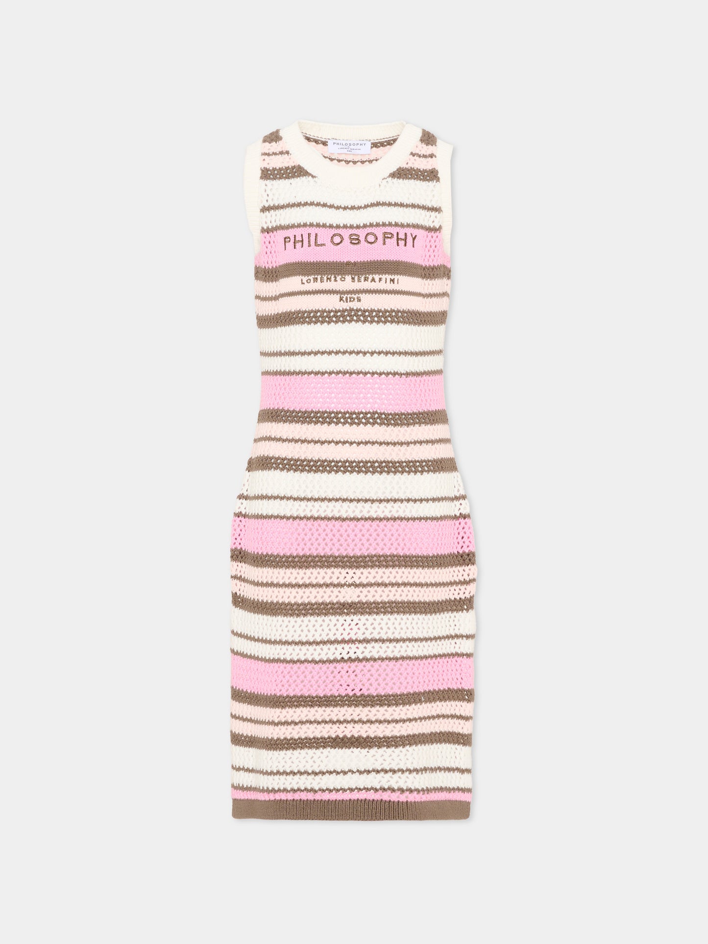Vestito multicolor per bambina con logo,Philosophy,I9G906 - 7030 - 0390