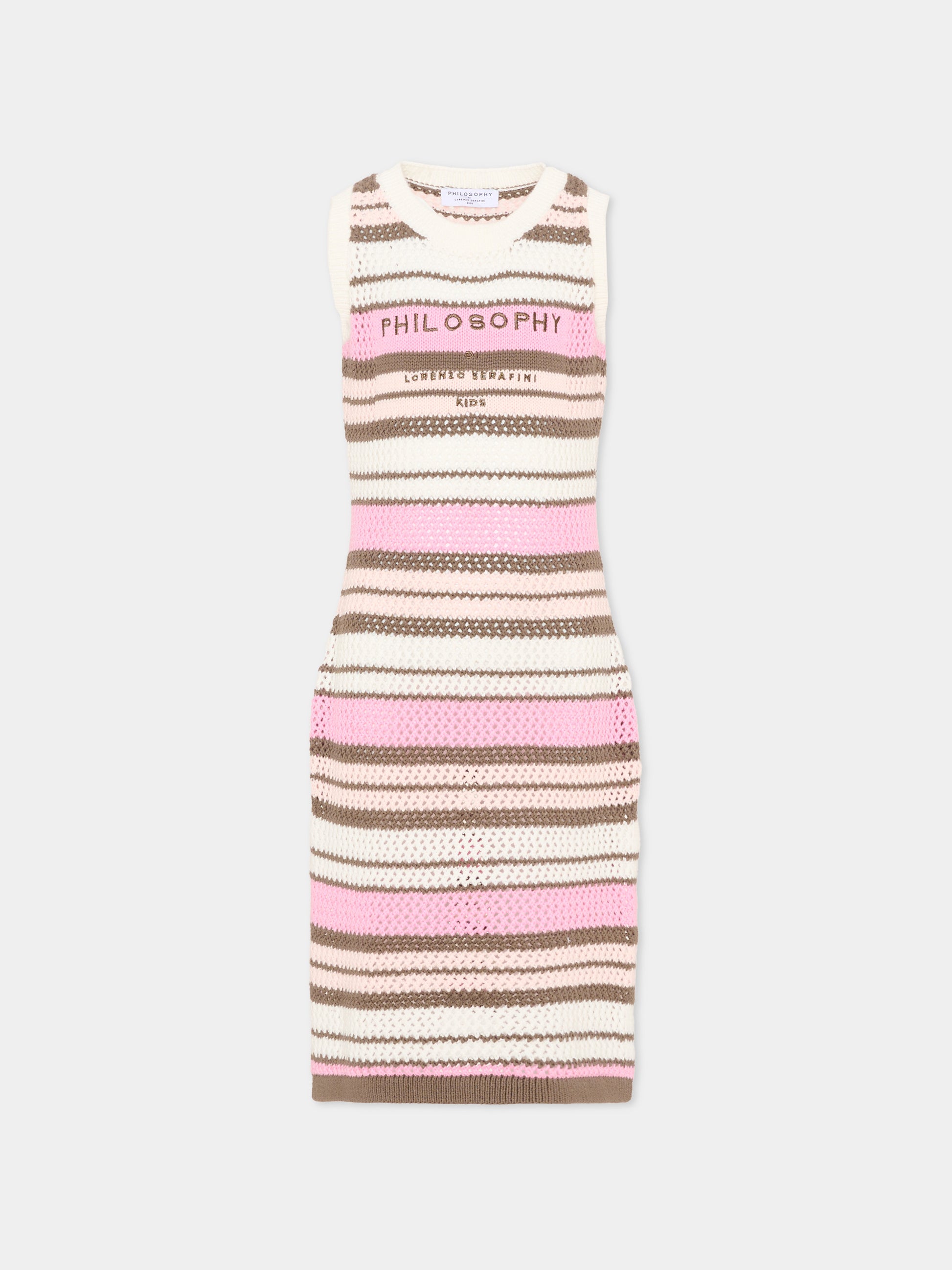 Vestito multicolor per bambina con logo,Philosophy,I9G906 - 7030 - 0390