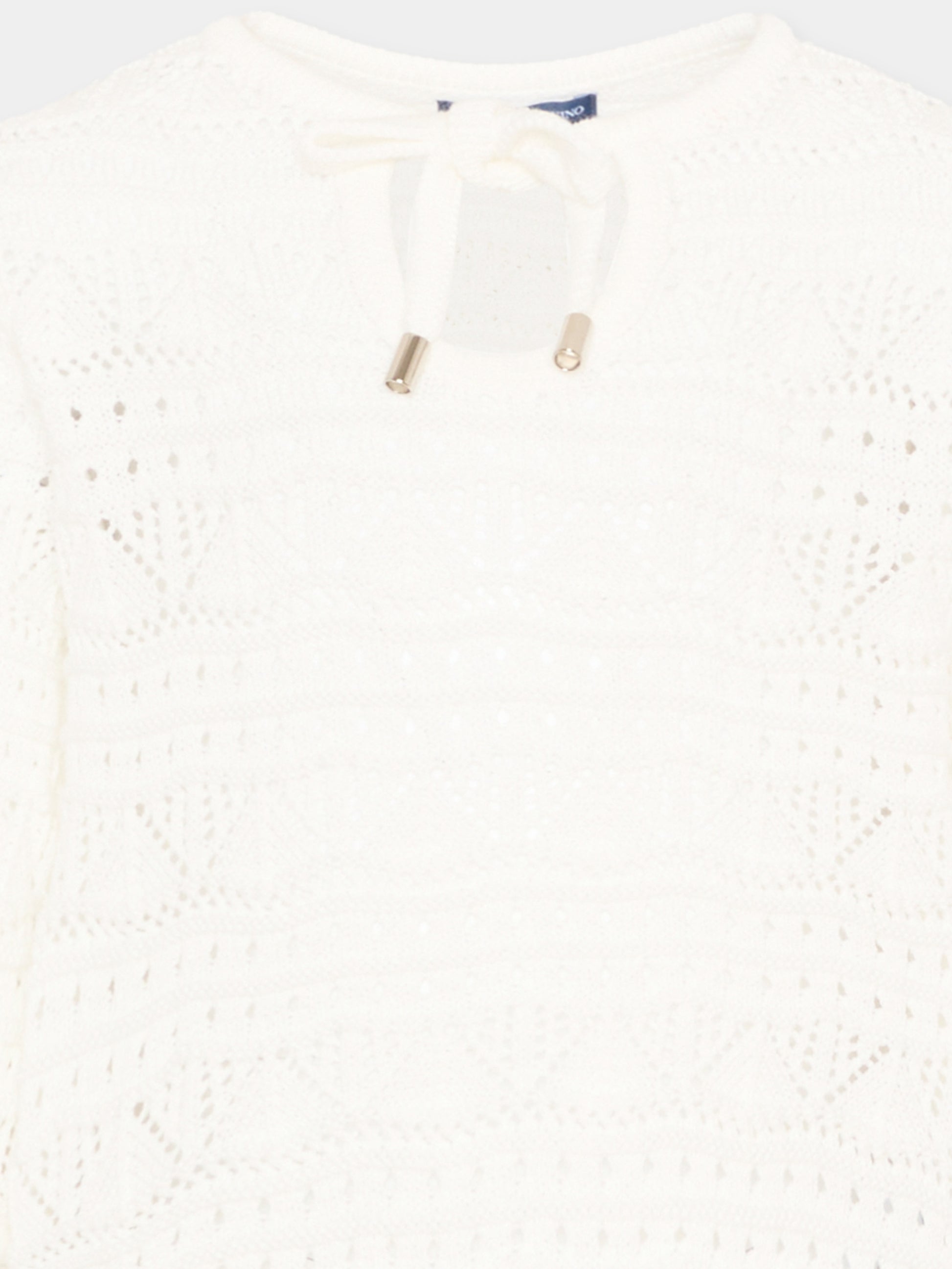 Maglione avorio crochet per bambina,Ermanno Scervino Junior,Z9G604 - 7085 - 0001