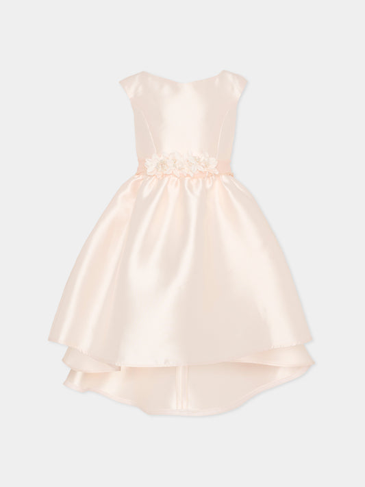 Vestito rosa per bambina con fiori,Monnalisa,71G912 - 7304 - 0092