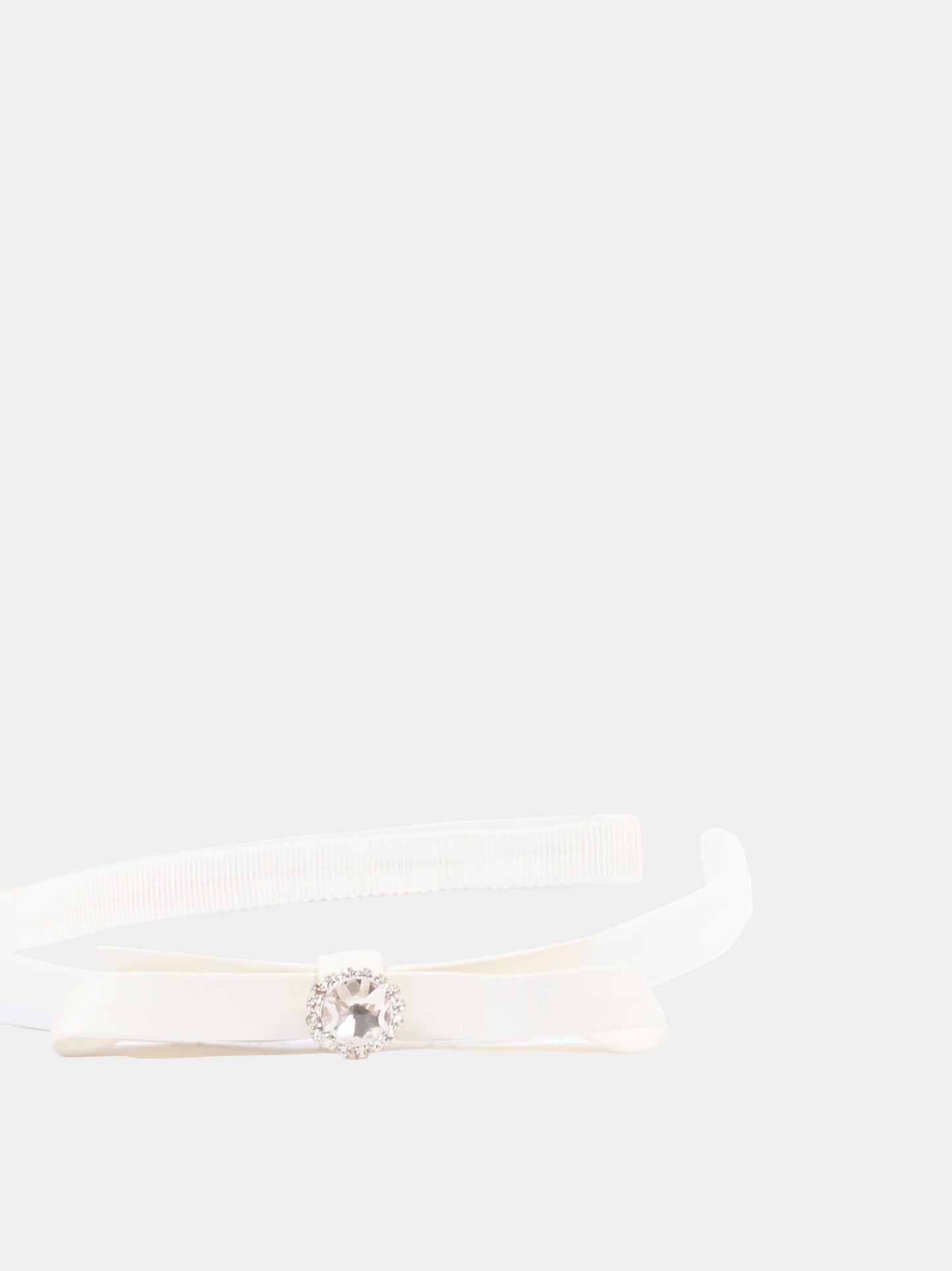 Cerchietto bianco per bambina con fiocco,Monnalisa,17G005 - 7067 - 0099