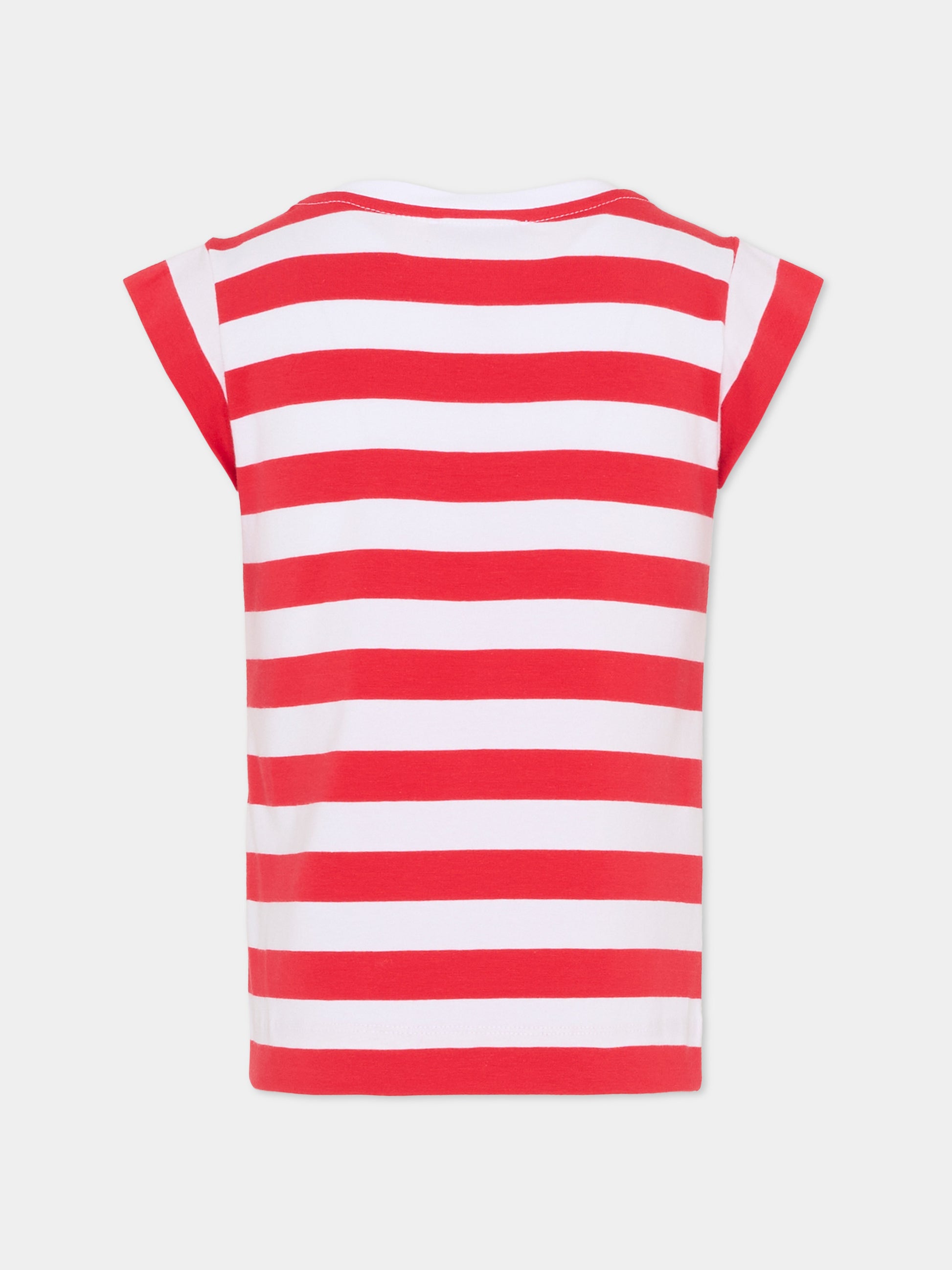 T-shirt rossa per bambina con Hello Kitty di strass,Monnalisa,19G617 - 7042 - 9944