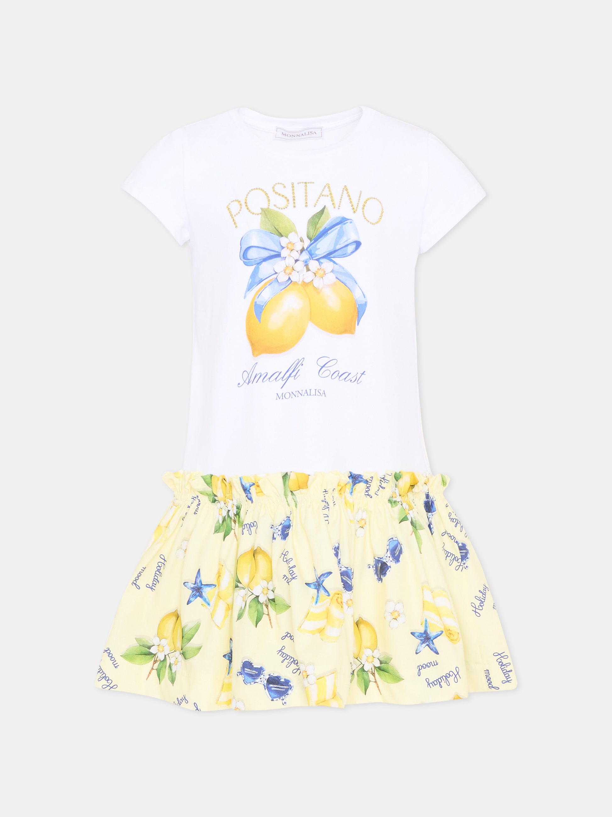 Vestito multicolor Positano per bambina,Monnalisa,11G916RU - 7201 - 9914