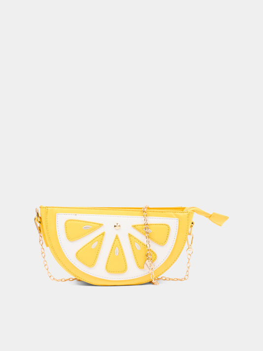 Borsa casual gialla a spicchio per bambina,Monnalisa,19G013 - 7070 - 0014