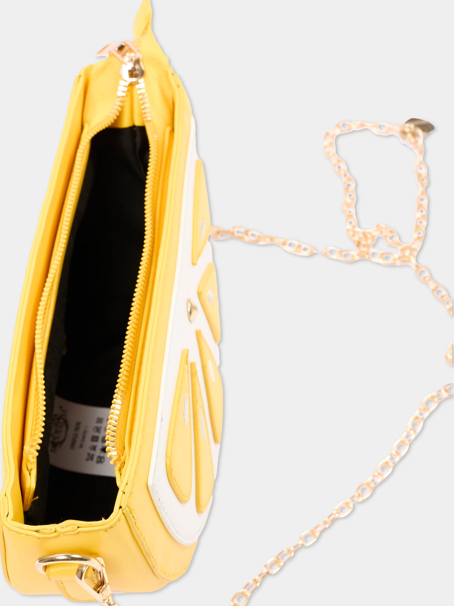 Borsa casual gialla a spicchio per bambina,Monnalisa,19G013 - 7070 - 0014