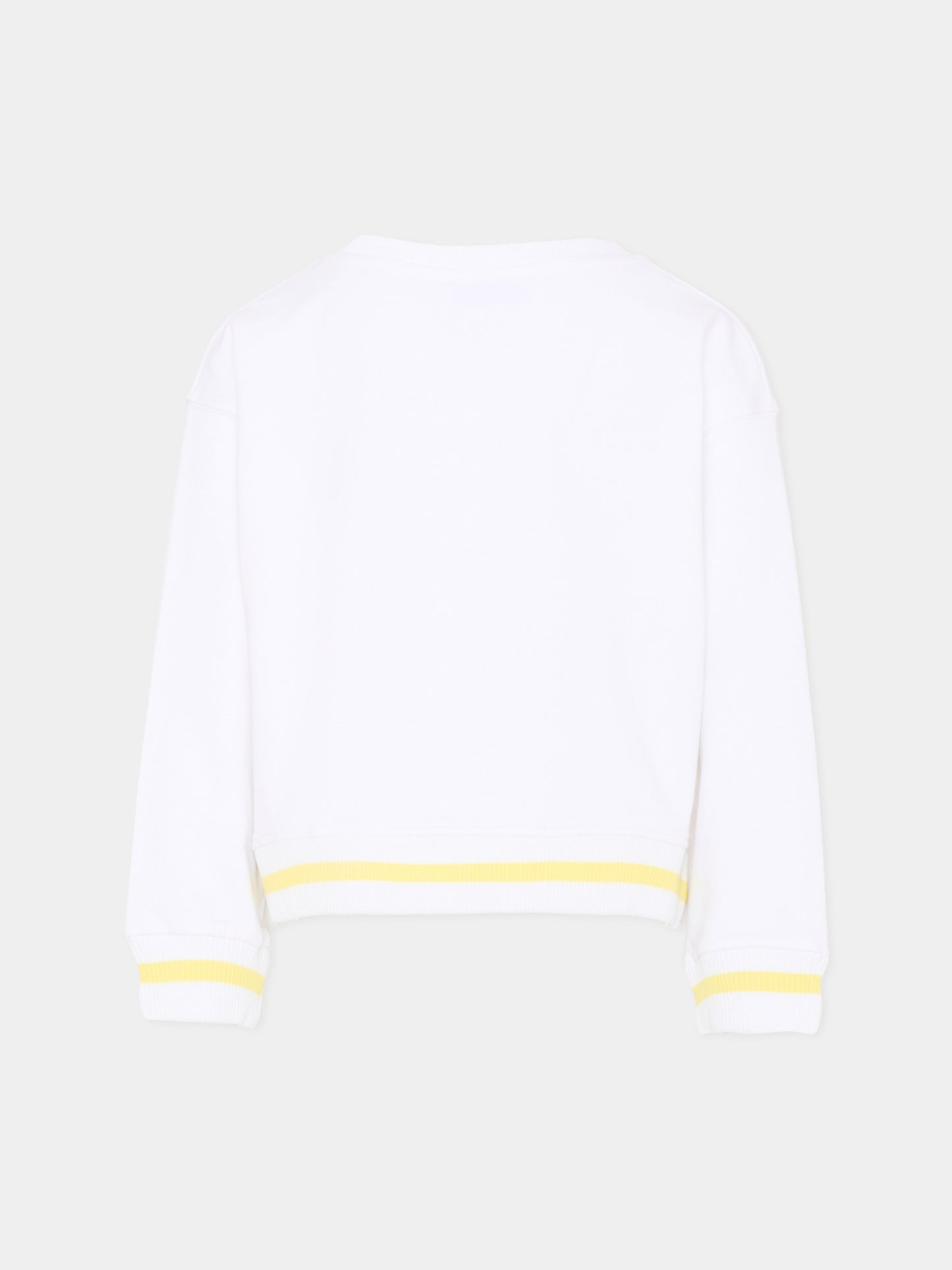 Felpa bianca Trilli per bambina,Monnalisa,19G619 - 7031 - 0099