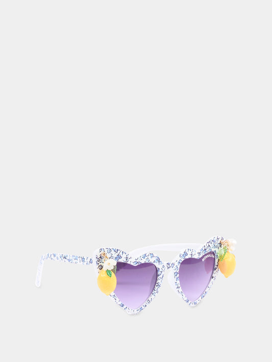 Occhiali da sole multicolor per bambina con limoni,Monnalisa,19G022 - 7072 - 1456