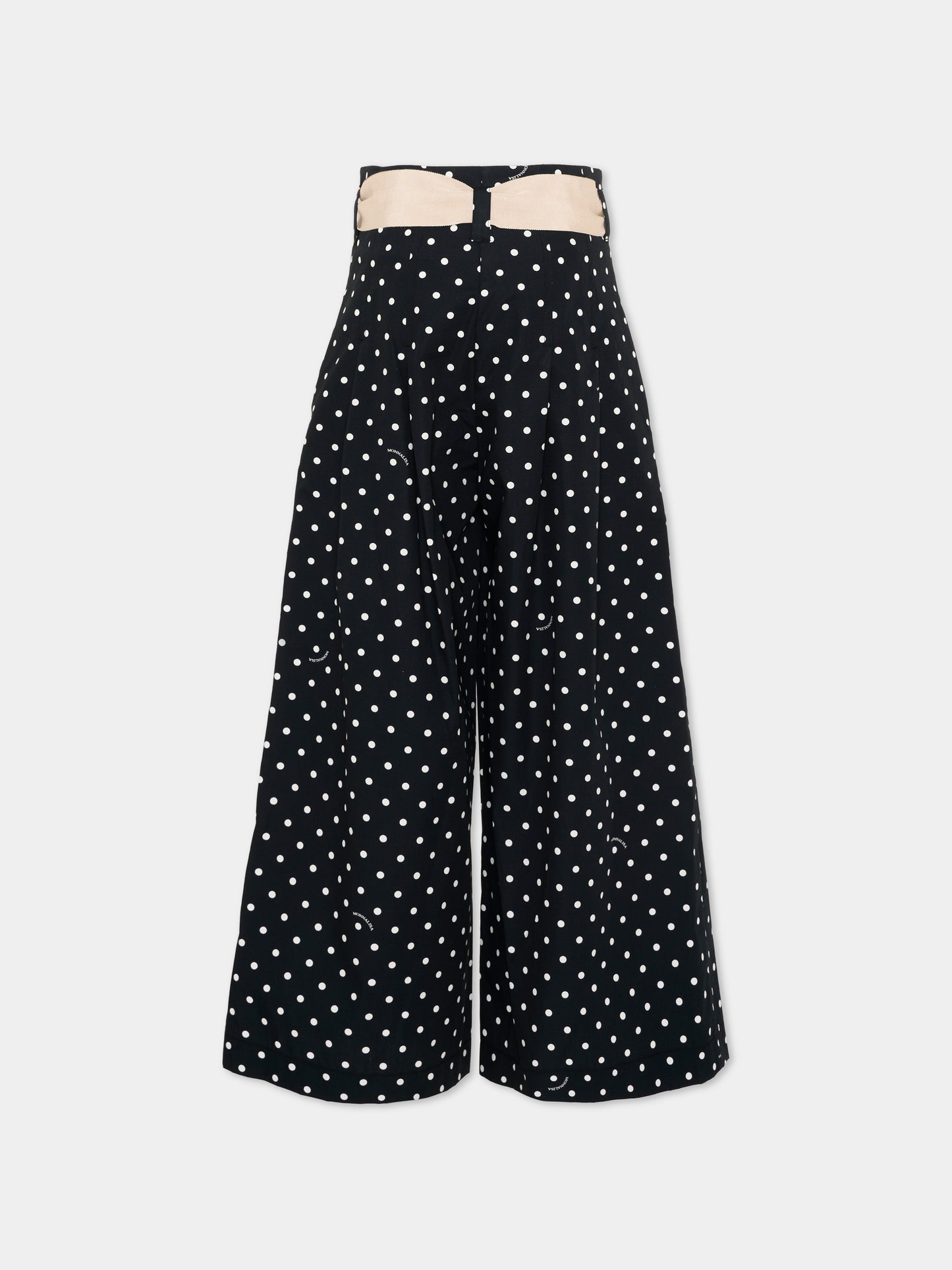 Pantaloni neri a pois per bambina,Monnalisa,11G414 - 7600 - 5099