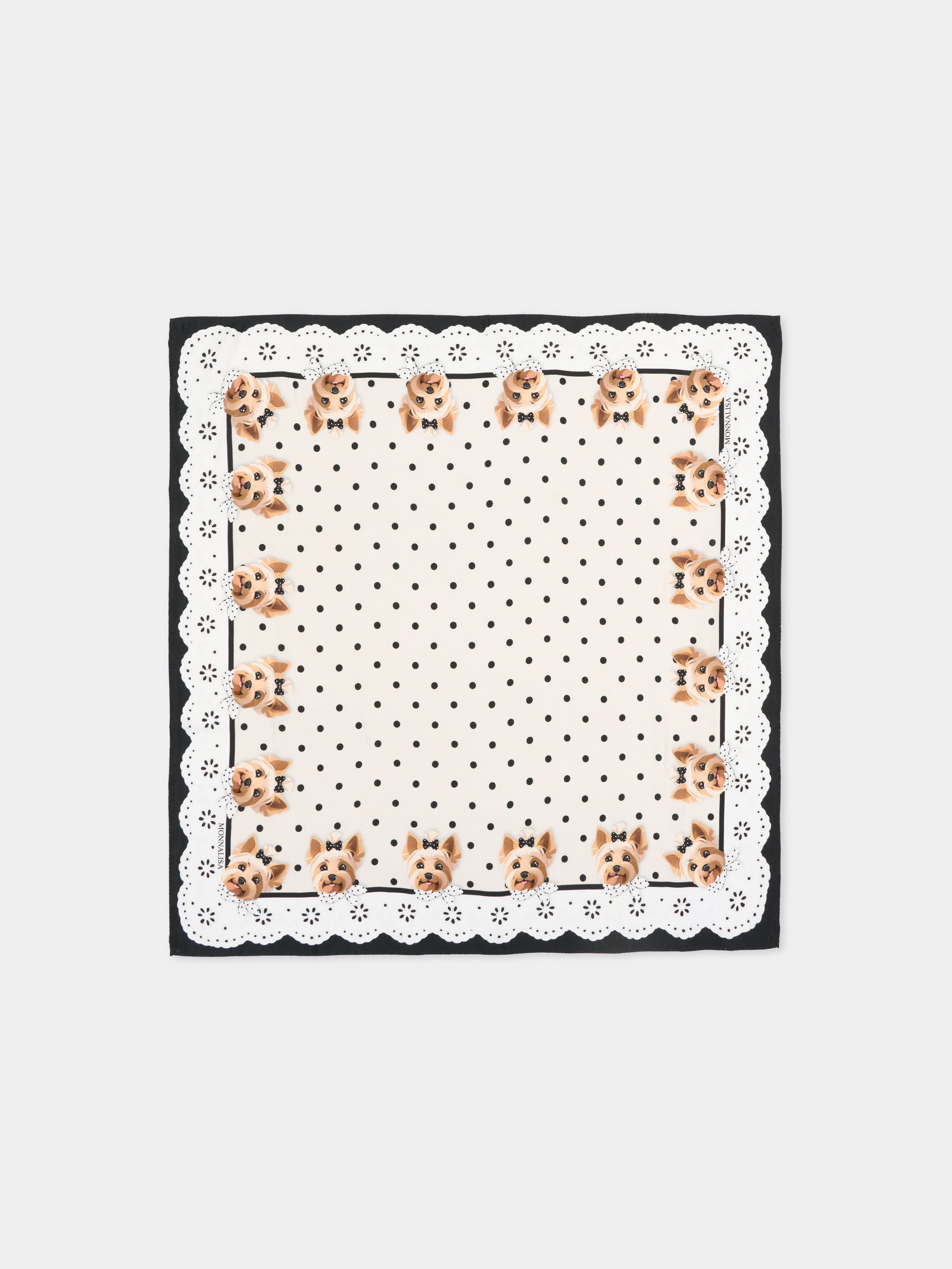 Foulard beige per bambina con stampa cane,Monnalisa,19G026 - 7766 - 5003