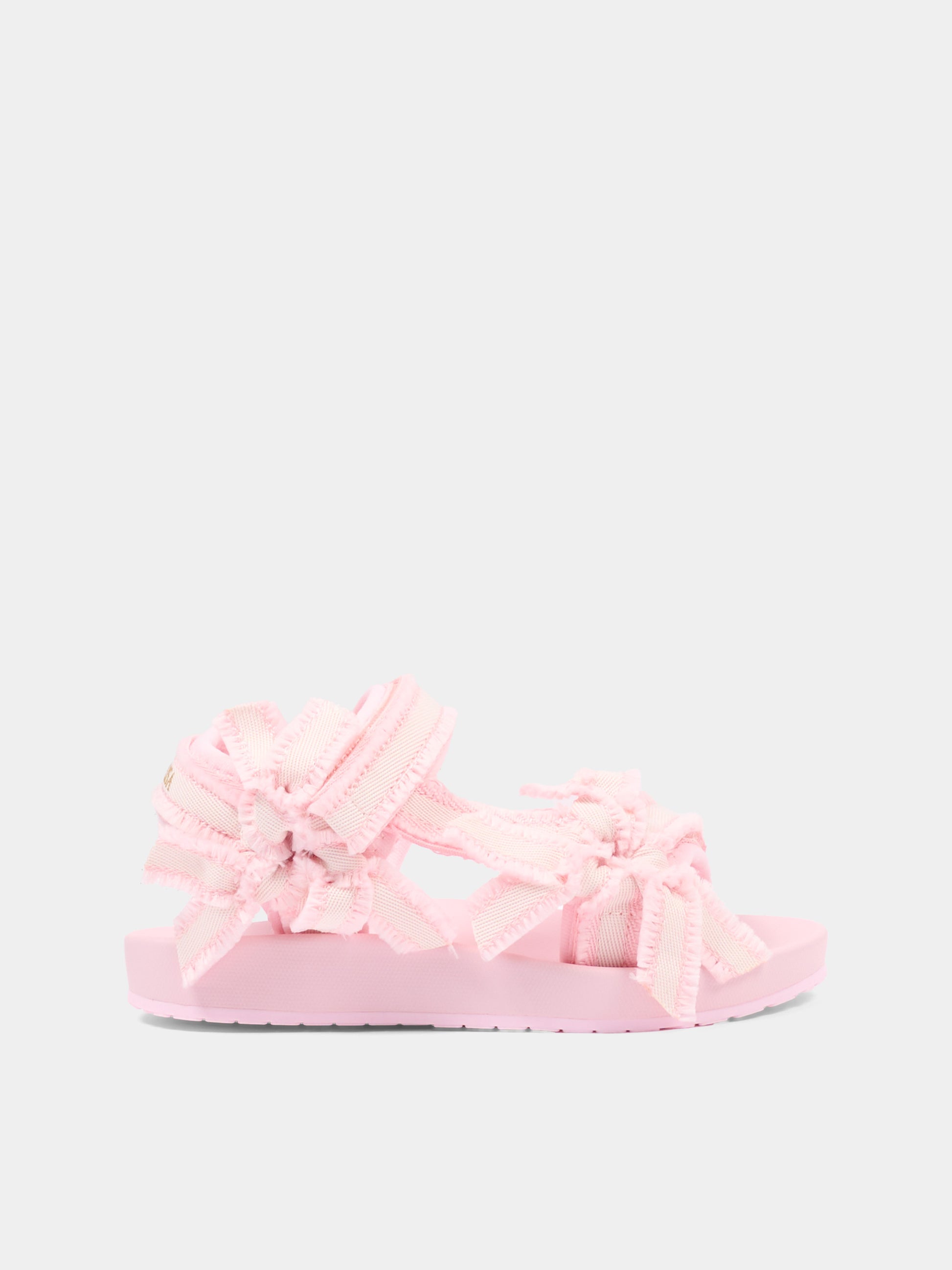 Sandalo rosa per bambina con fiocchi,Monnalisa,8CG000 - 7700 - 9990