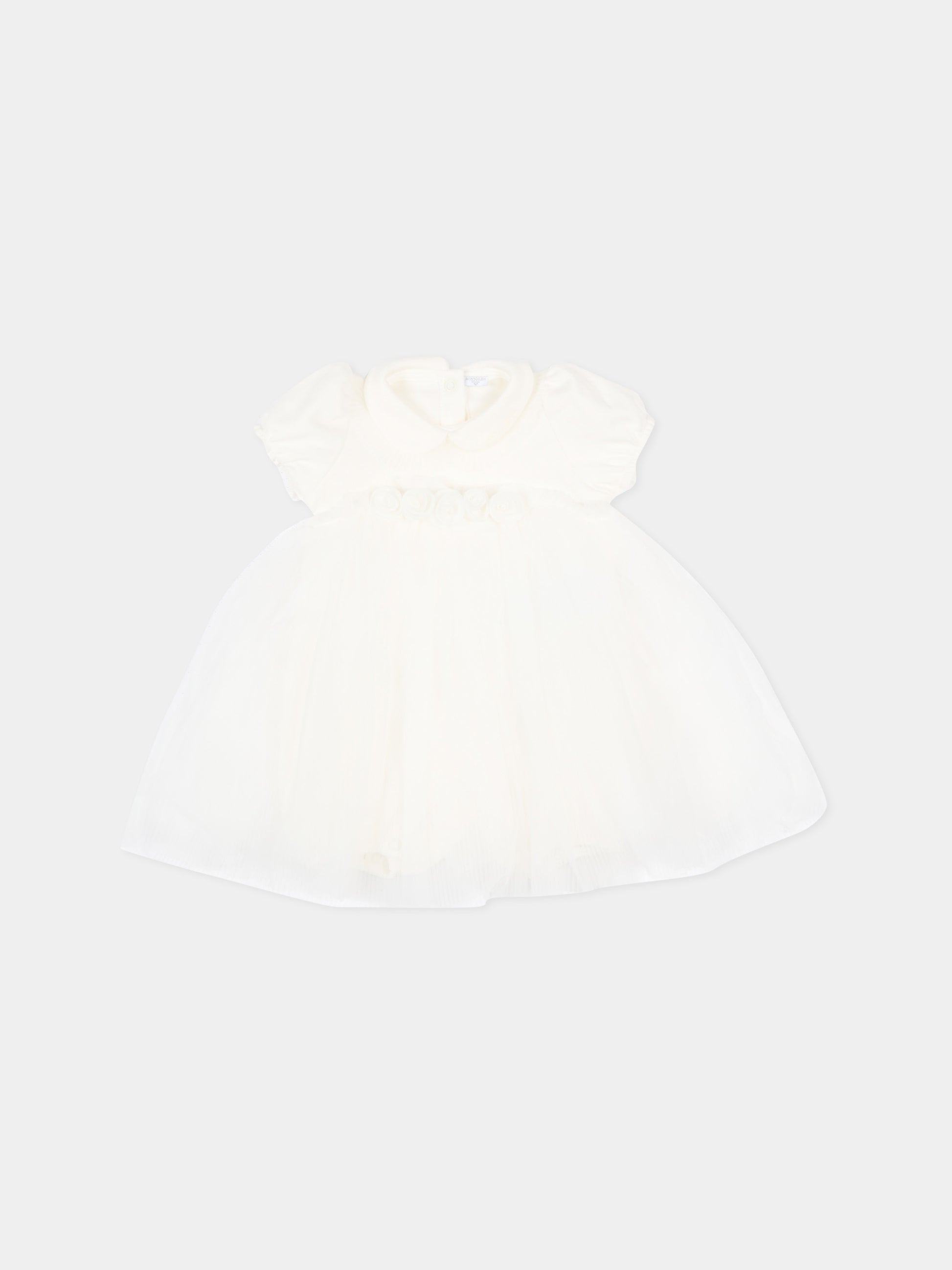 Pagliaccetto bianco in tulle per neonata,Monnalisa,35G201 - 7010 - 0001