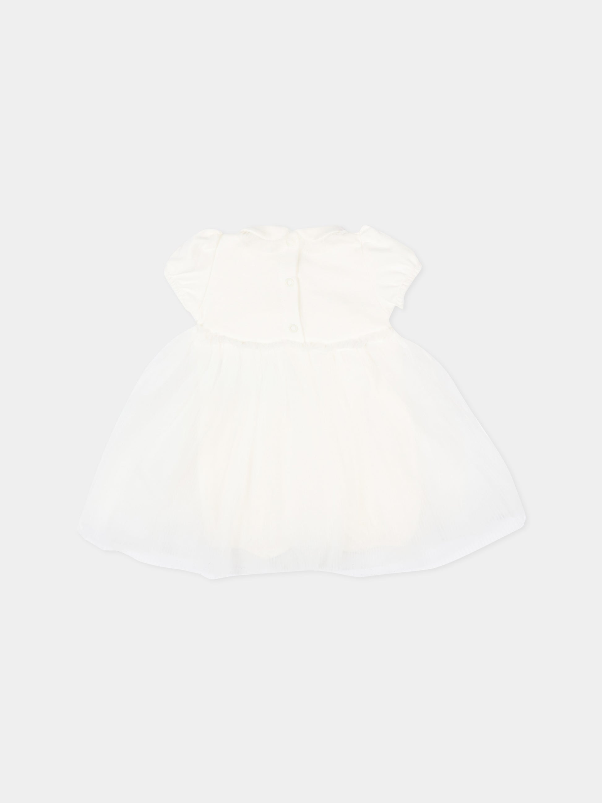 Pagliaccetto bianco in tulle per neonata,Monnalisa,35G201 - 7010 - 0001