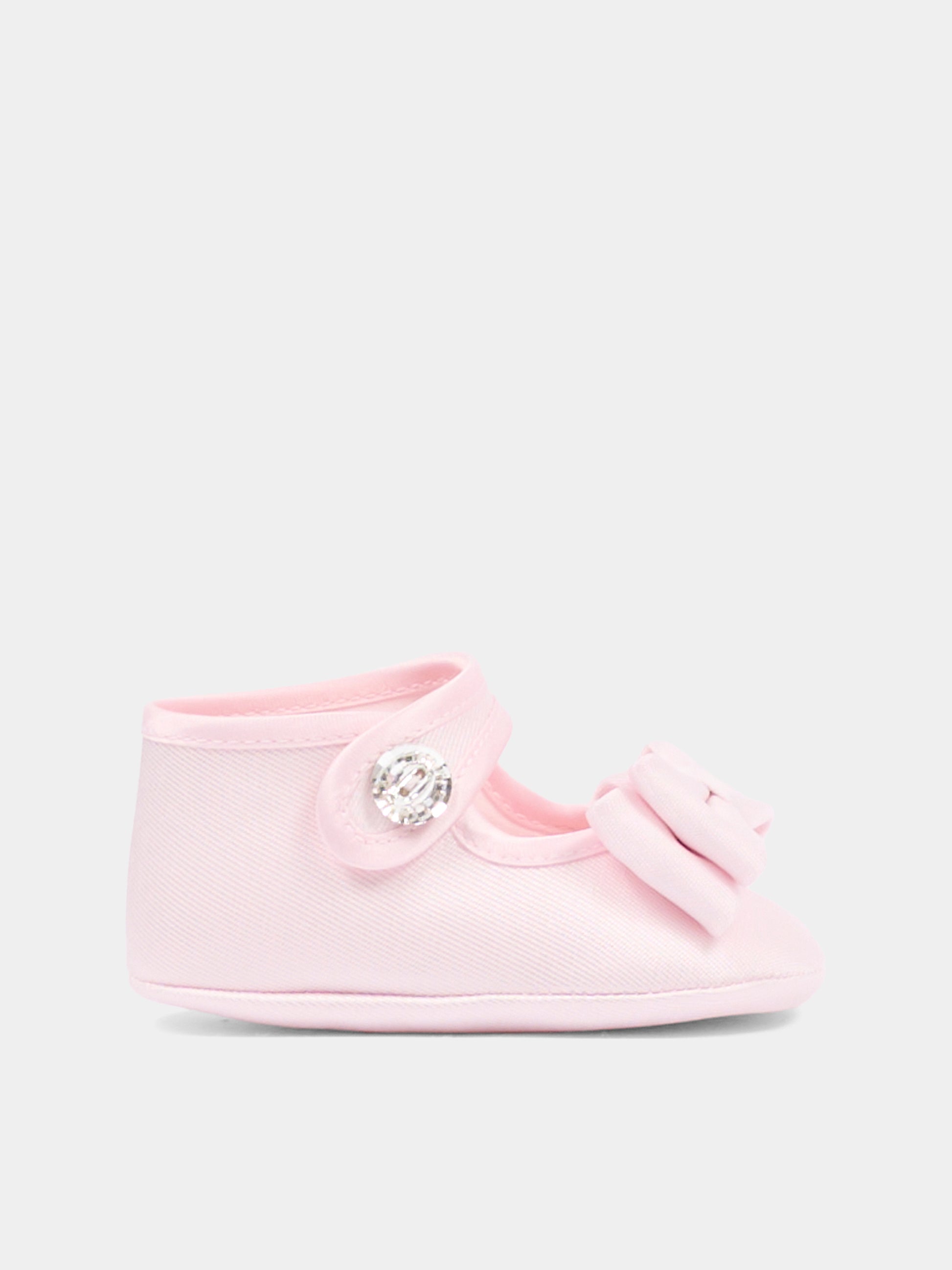 Ballerine rosa per neonata con fiocco,Monnalisa,73G008 - 7302 - 0091