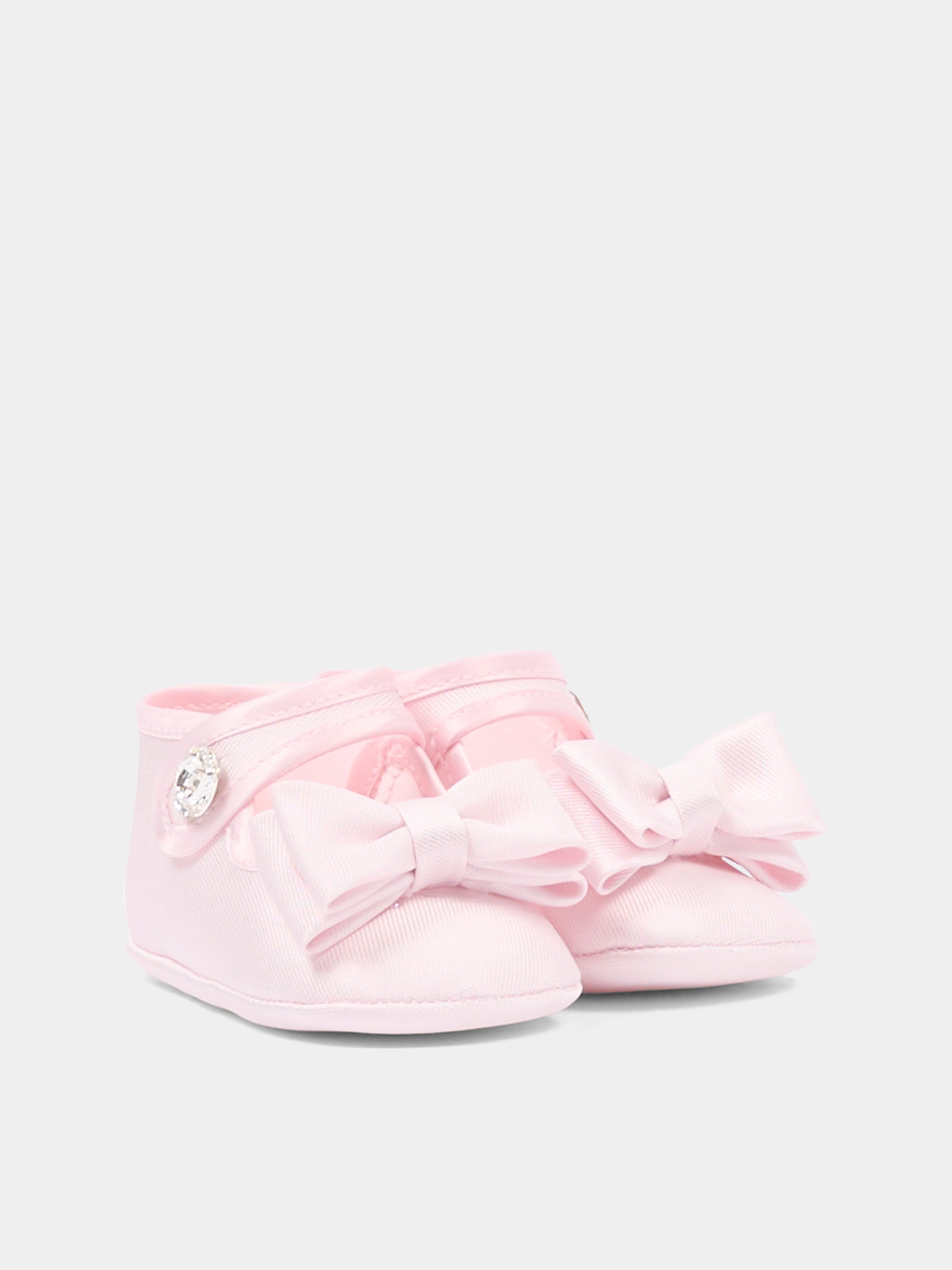 Ballerine rosa per neonata con fiocco,Monnalisa,73G008 - 7302 - 0091