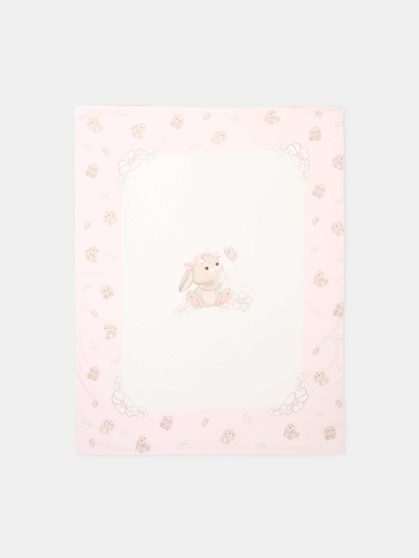 Coperta avorio per neonata con coniglietti,Monnalisa,35G011 - 7000 - 0190