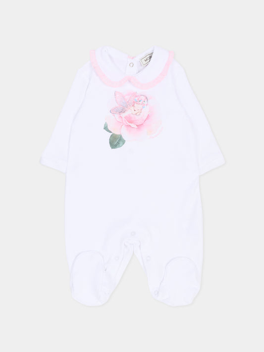 Tutina bianca per neonata con fatina,Monnalisa,35G202 - 7000 - 0099