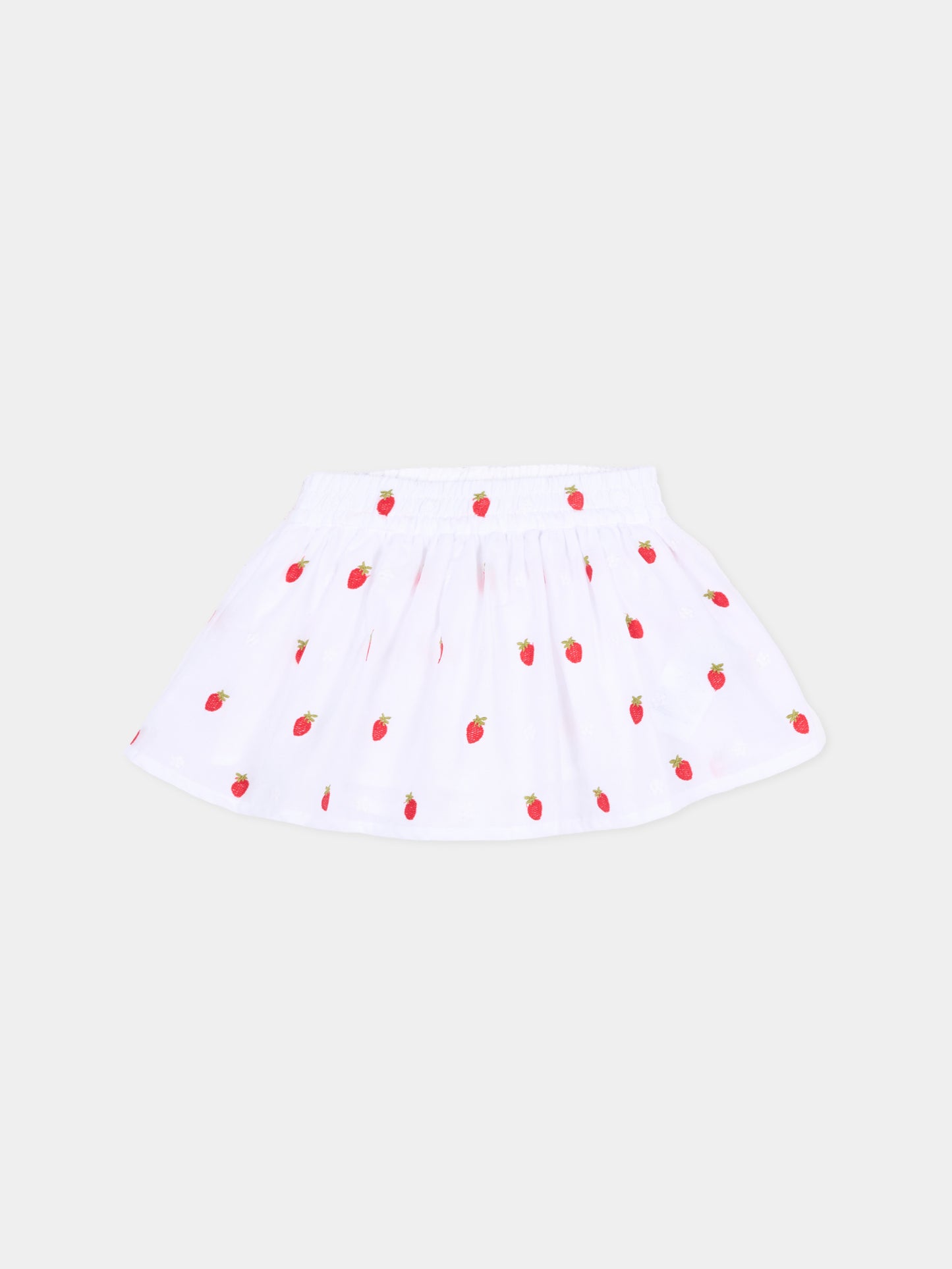 Shorts bianchi per neonata con fragole,Monnalisa,31G413 - 7944 - 9944