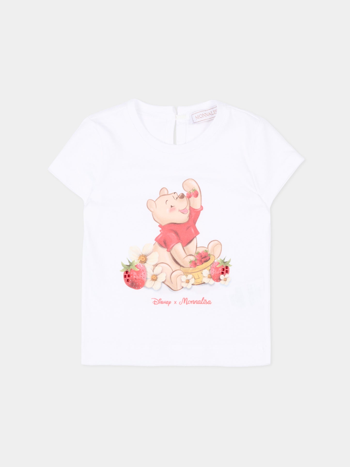 T-shirt bianca per neonata con Winnie Pooh,Monnalisa,39G610 - 7002 - 0099