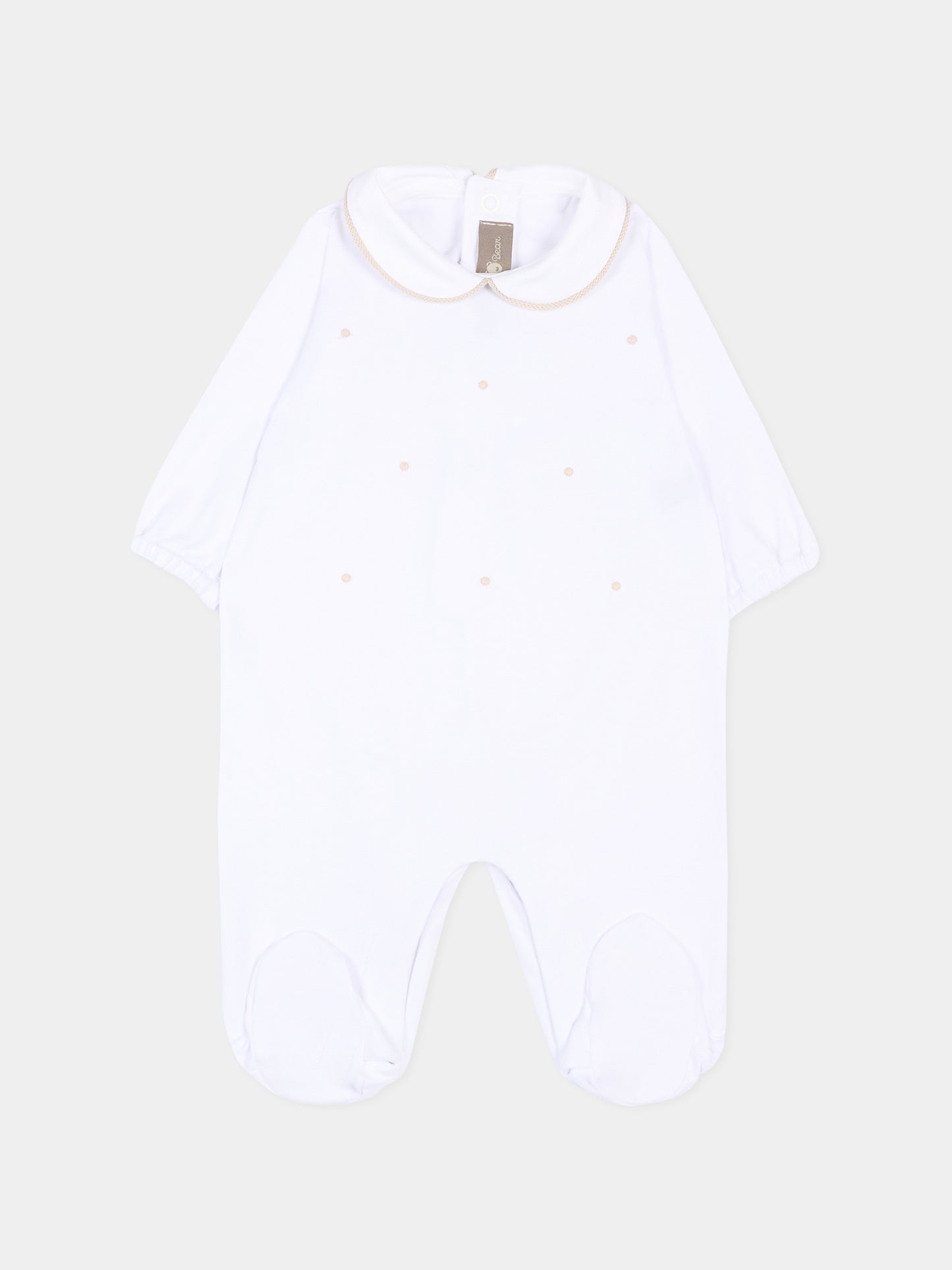 Tutina bianca per neonati con pois,Little Bear,3063 BCO/CORDA