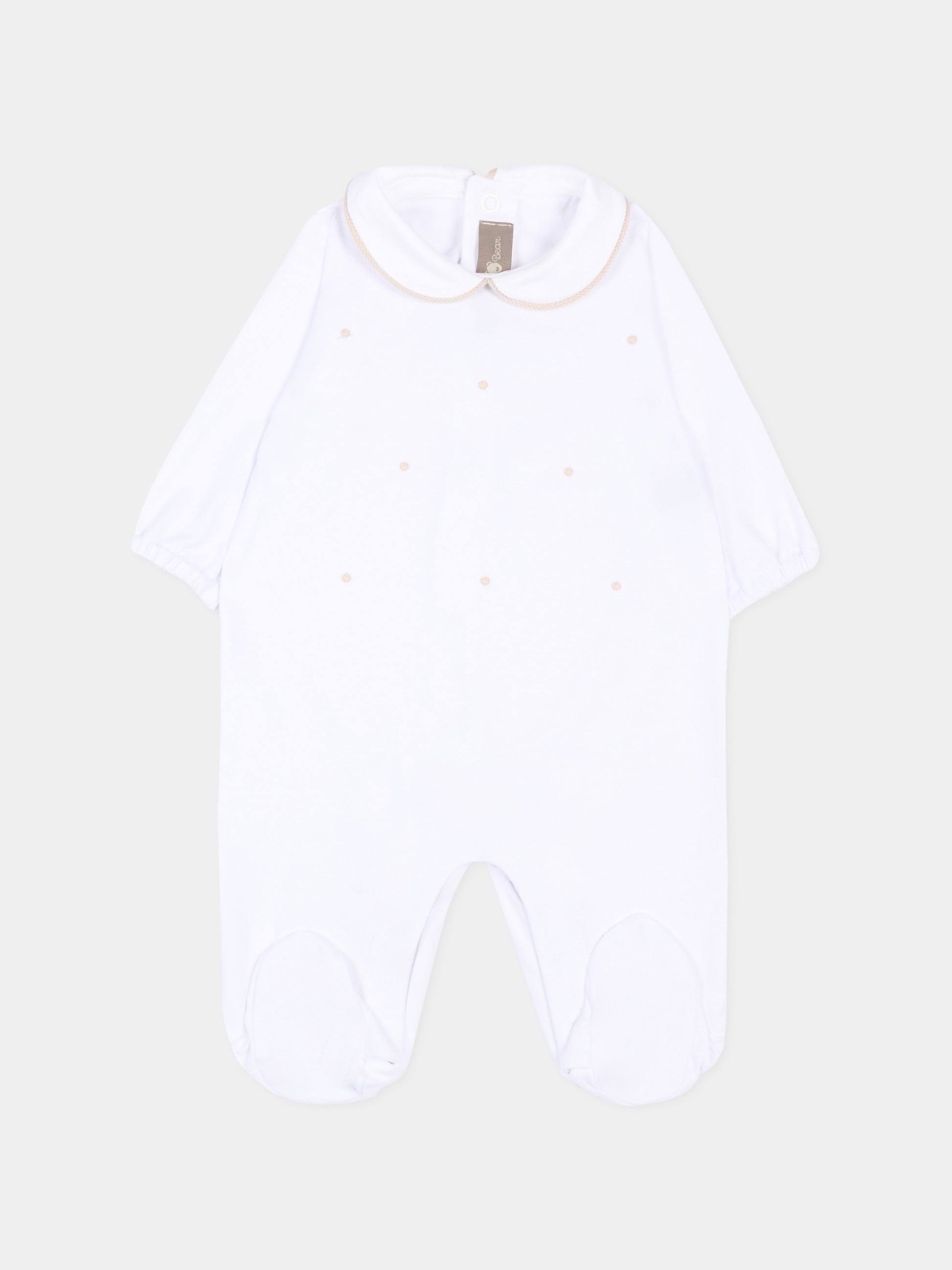 Tutina bianca per neonati con pois,Little Bear,3063 BCO/CORDA