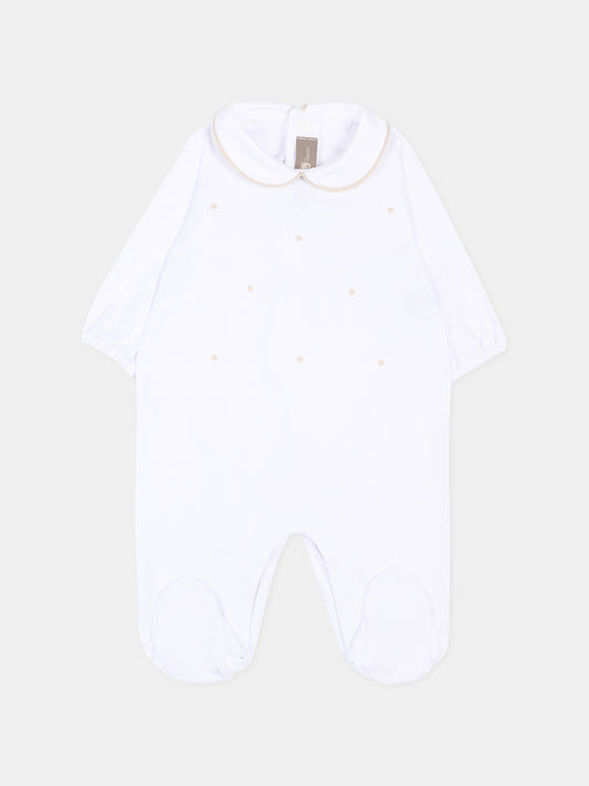 Tutina bianca per neonati con pois,Little Bear,3063 BCO/CORDA
