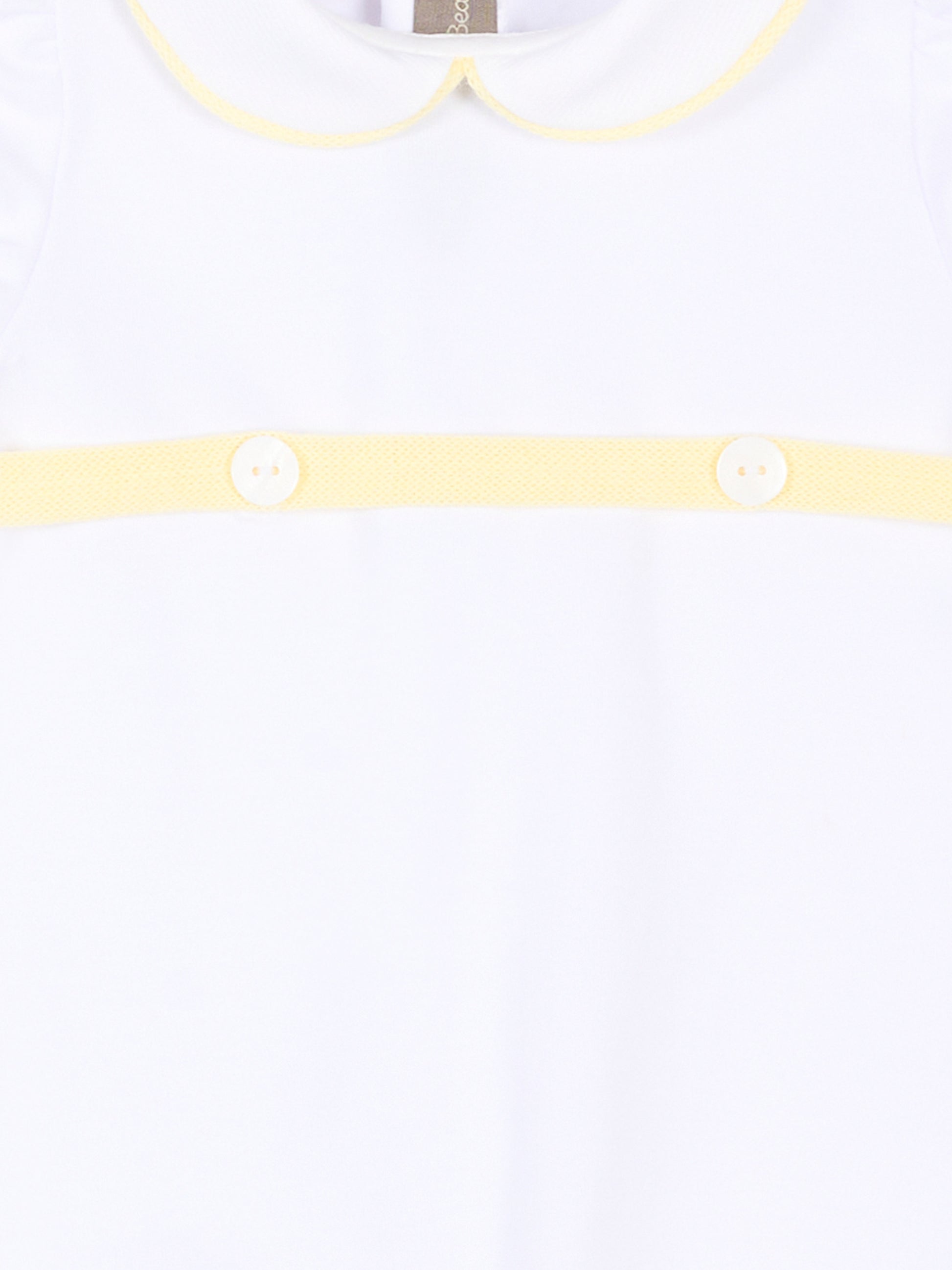 Pagliaccetto bianco per neonati con profili gialli,Little Bear,3078 BCO/GIALLO