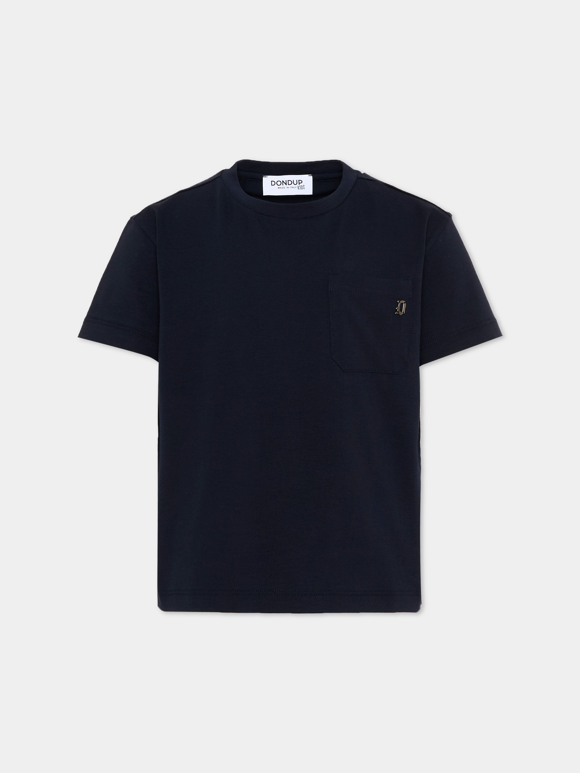 T-Shirt blu per bambino con logo,Dondup Kids,DMTS051 0 JE017 4005