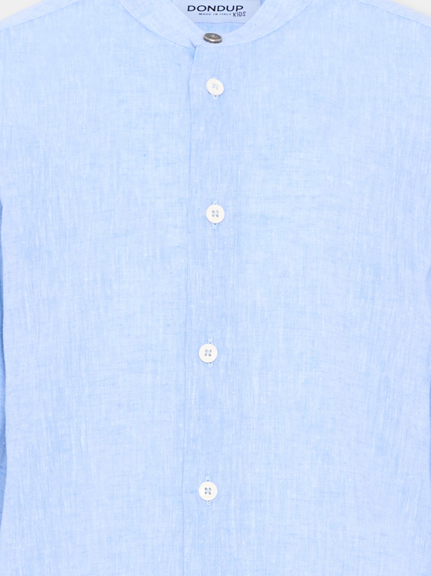 Camicia celeste in lino per bambino,Dondup Kids,DMCA053 0 LC009 9026