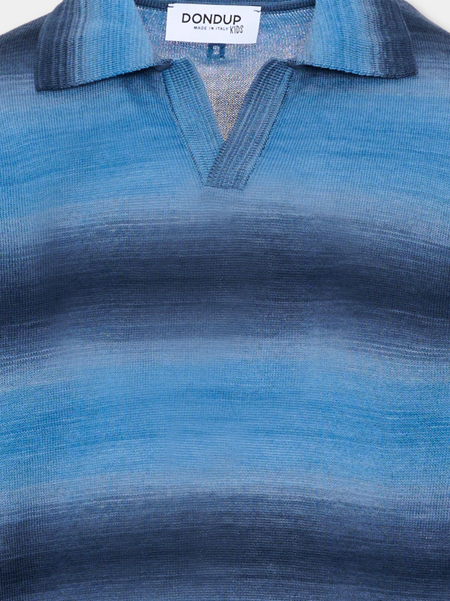 Polo blu per bambino a righe sfumate,Dondup Kids,DMMA038 C FL108 4005
