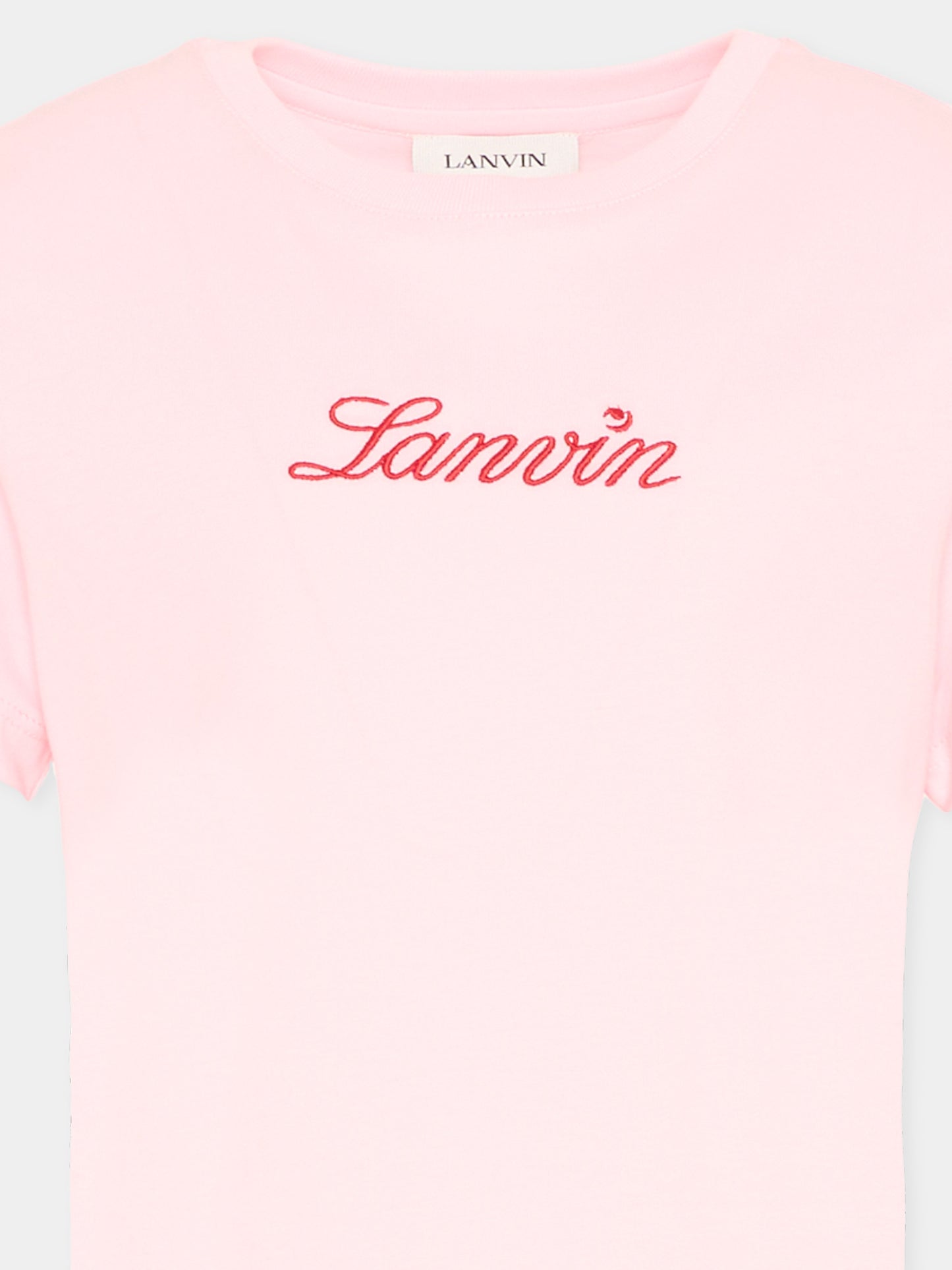 T-Shirt rosa con logo per bambina,Lanvin Petite,N30331 44F