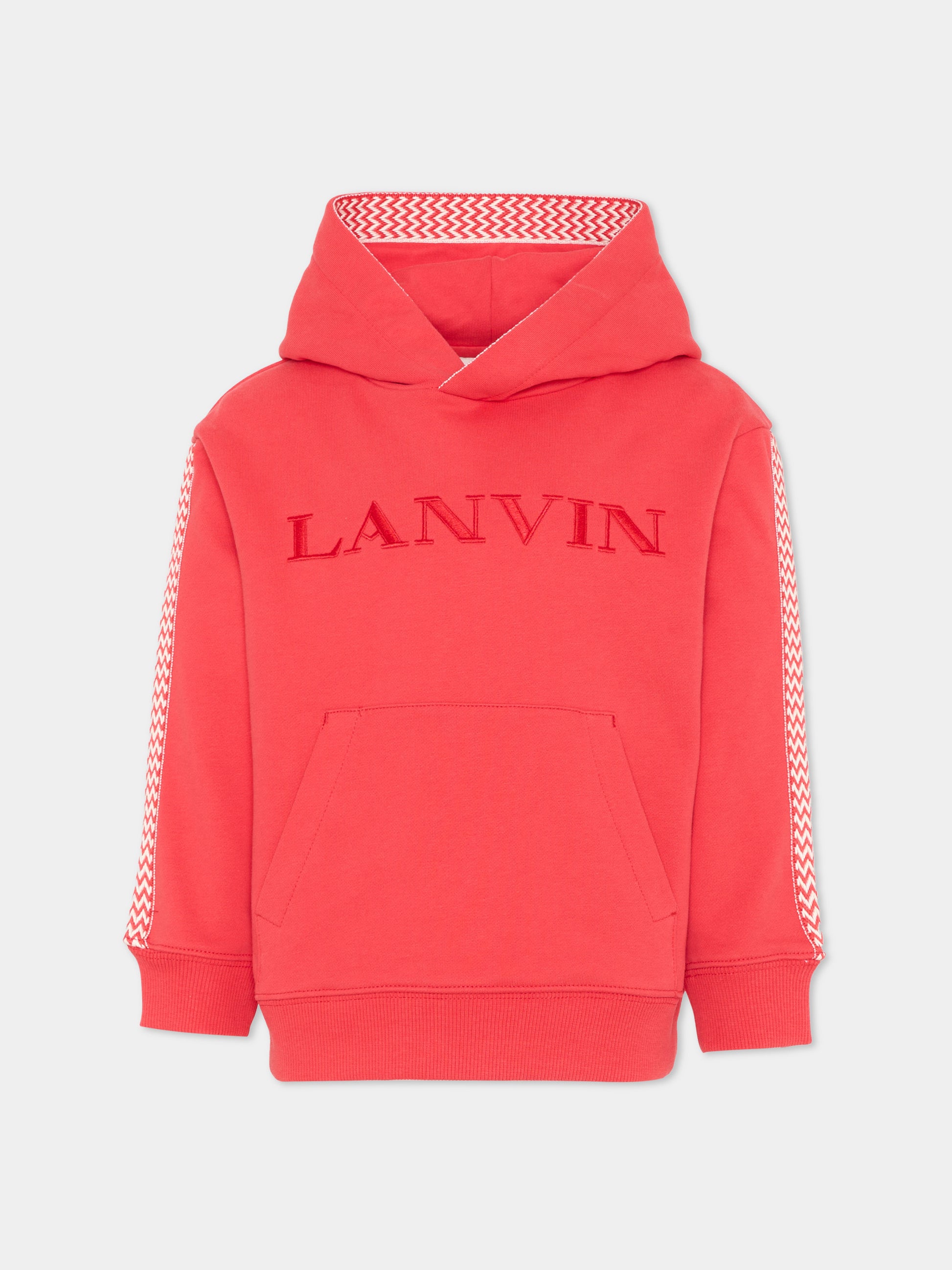 Felpa rossa per bambini con logo,Lanvin Petite,N30368 998