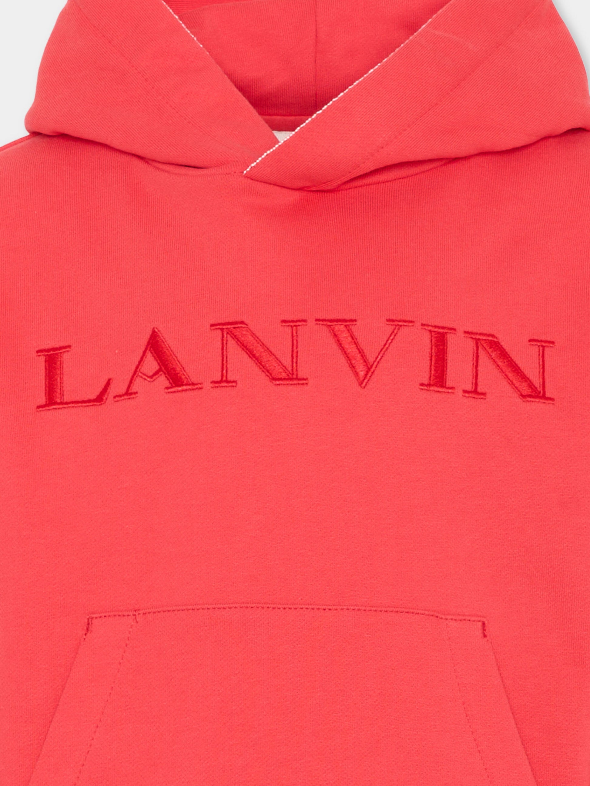 Felpa rossa per bambini con logo,Lanvin Petite,N30368 998