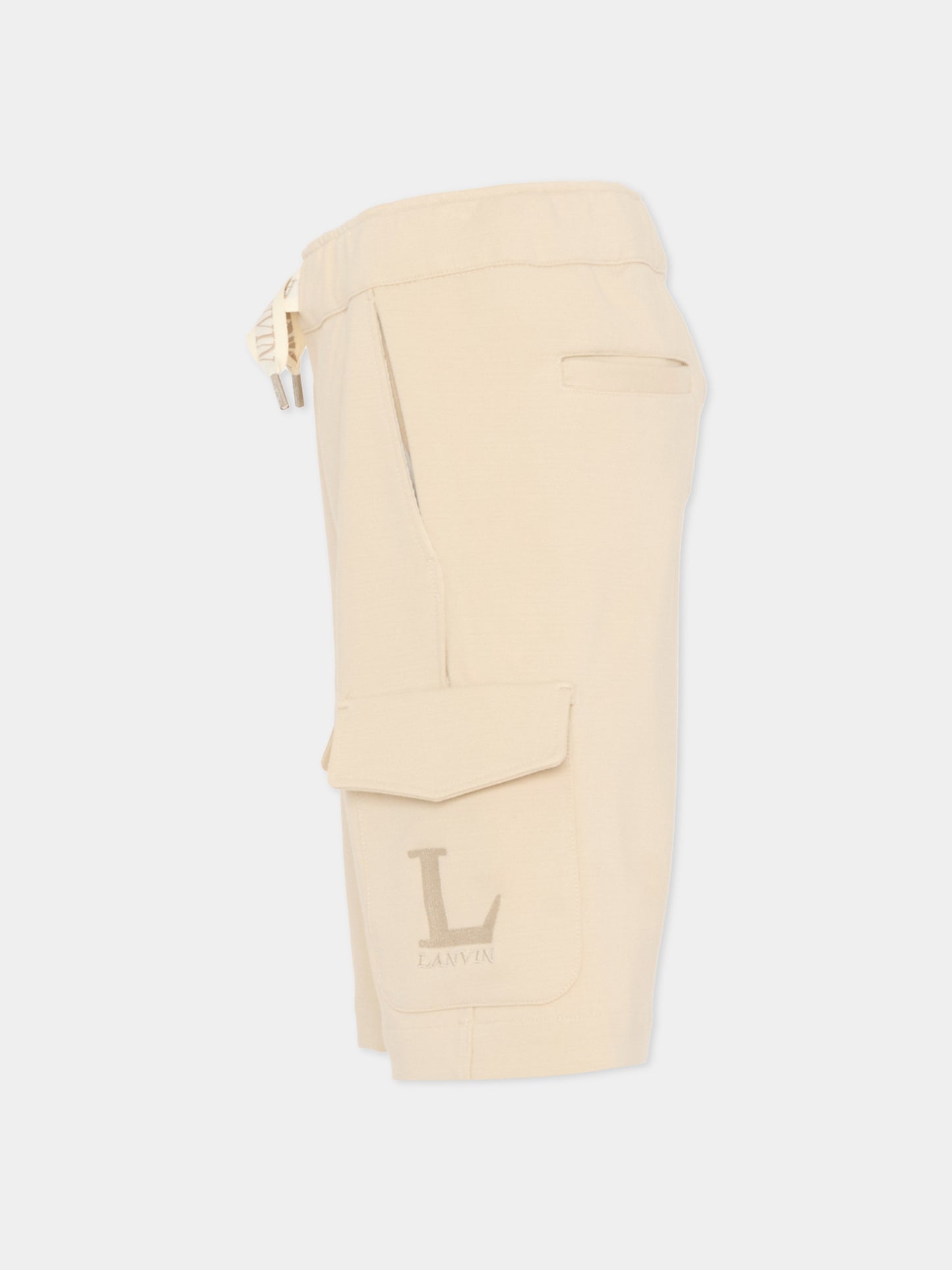 Shorts beige per bambino con logo,Lanvin Petite,N30377 180