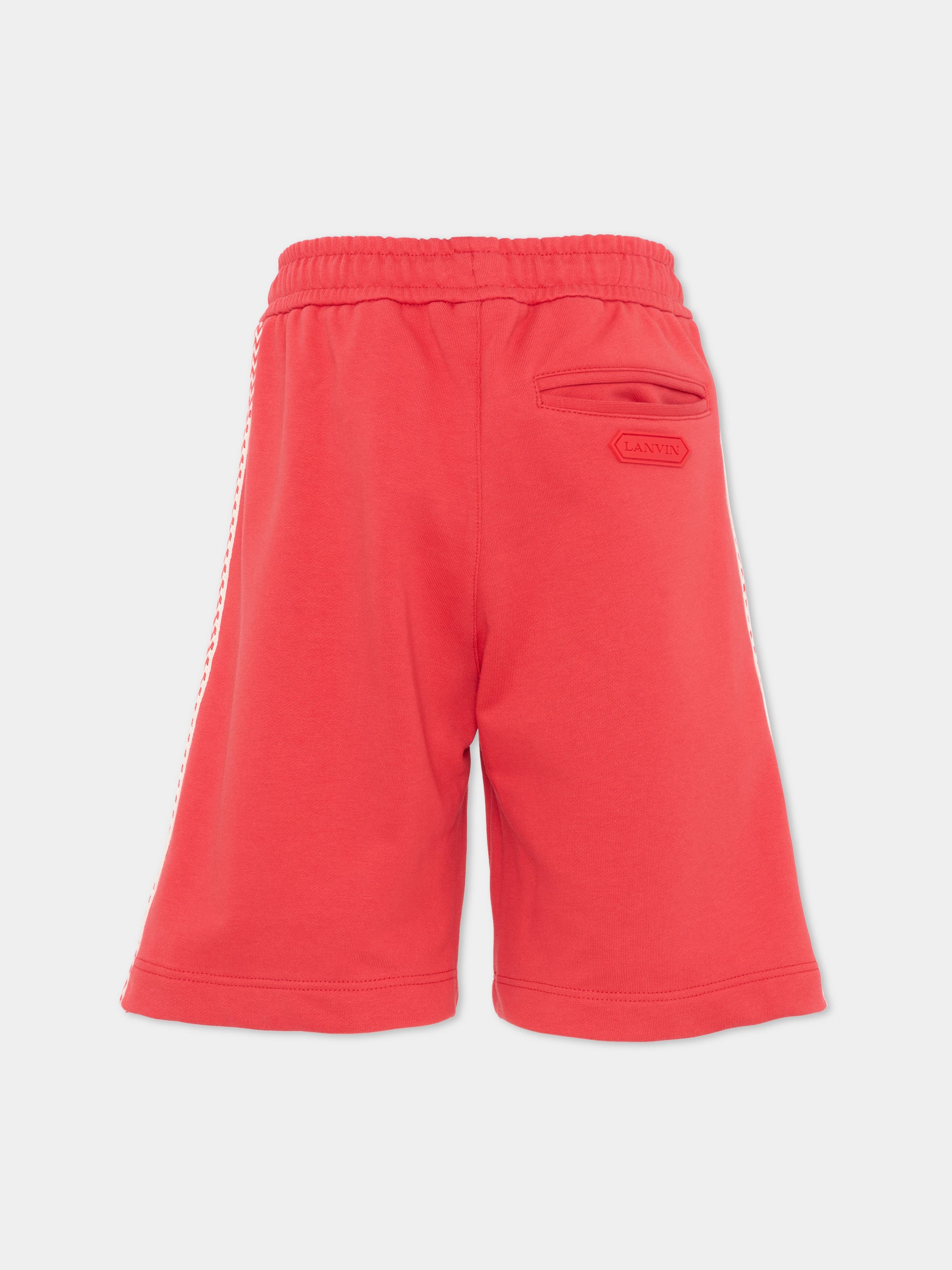 Shorts sportivi rossi per bambino con logo,Lanvin Petite,N30378 998