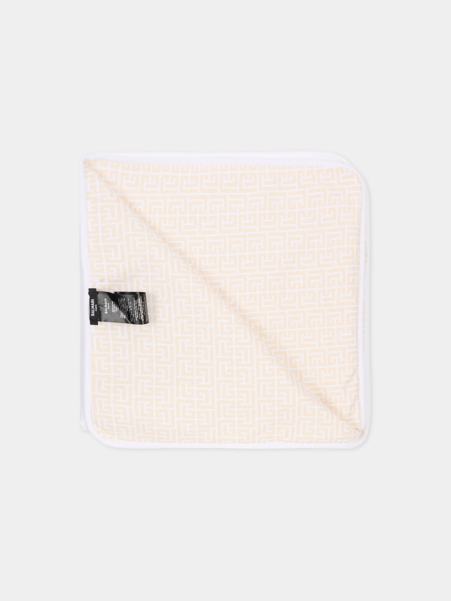 Coperta bianca per neonati con logo,Balmain Kids,BY0620-Z3278 100BG