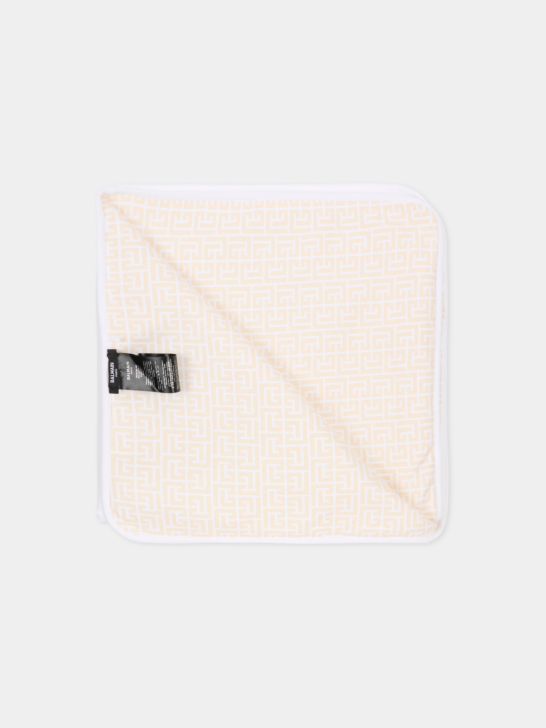 Coperta bianca per neonati con logo,Balmain Kids,BY0620-Z3278 100BG