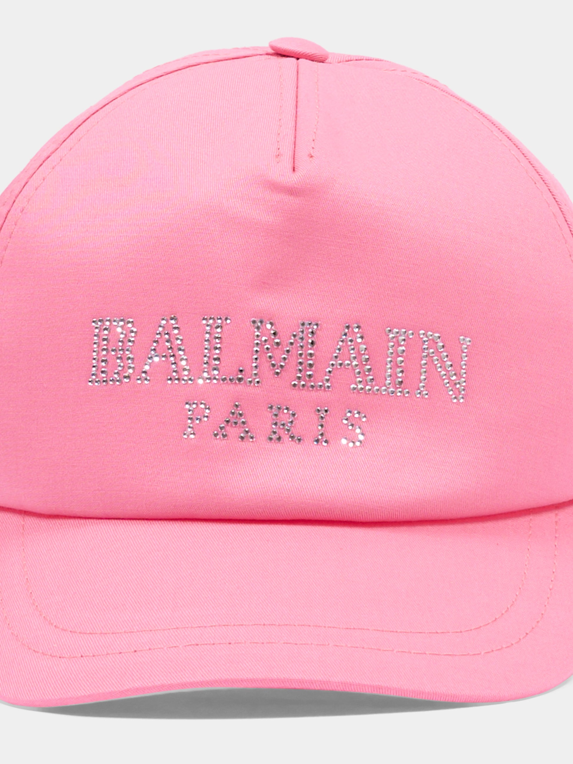 Cappello rosa con visiera per bambina con logo,Balmain Kids,BY0A77-G0197 552