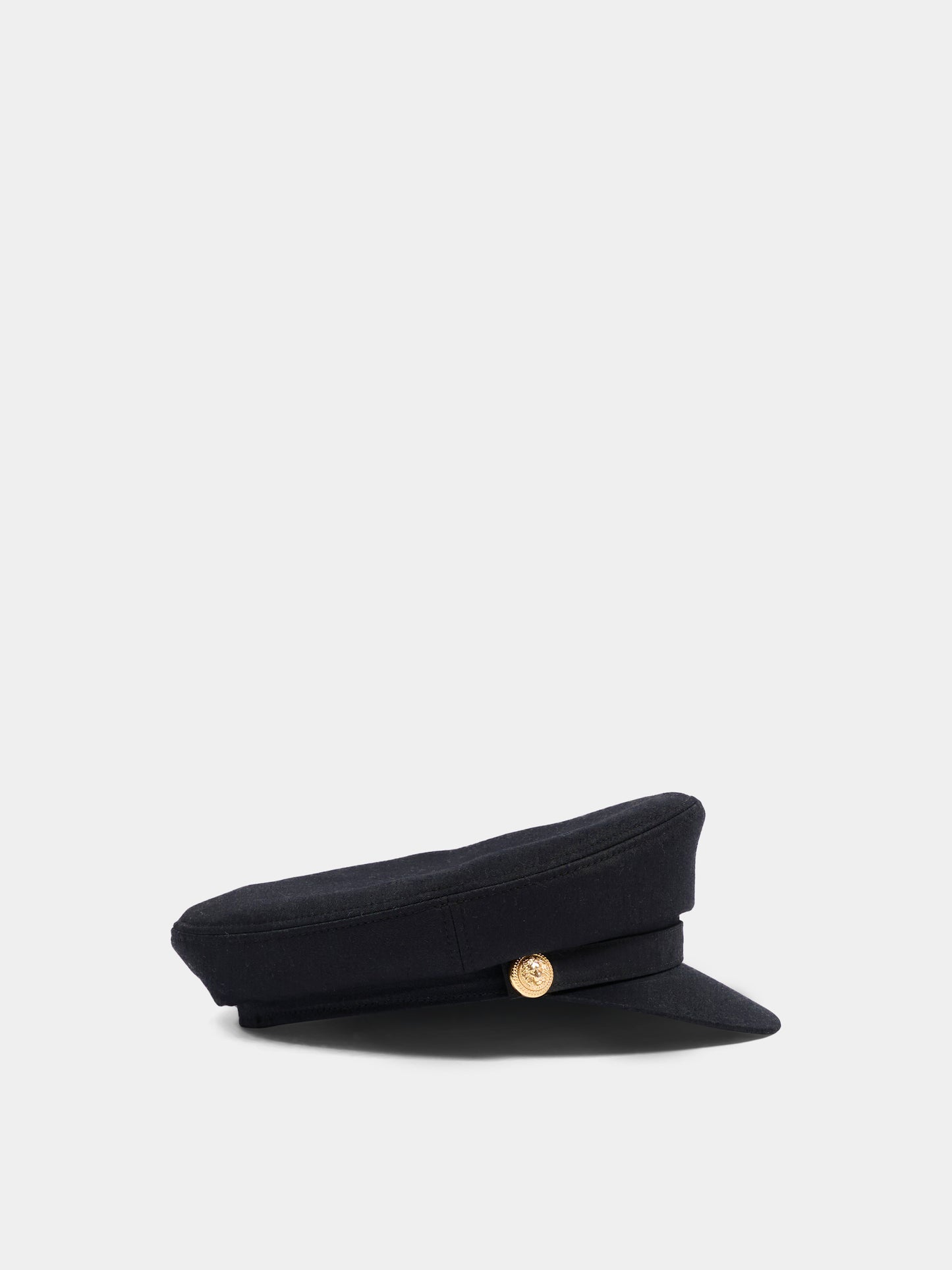 Cappello nero per bambina con bottoni oro,Balmain Kids,BY0B27-Z1053 930OR